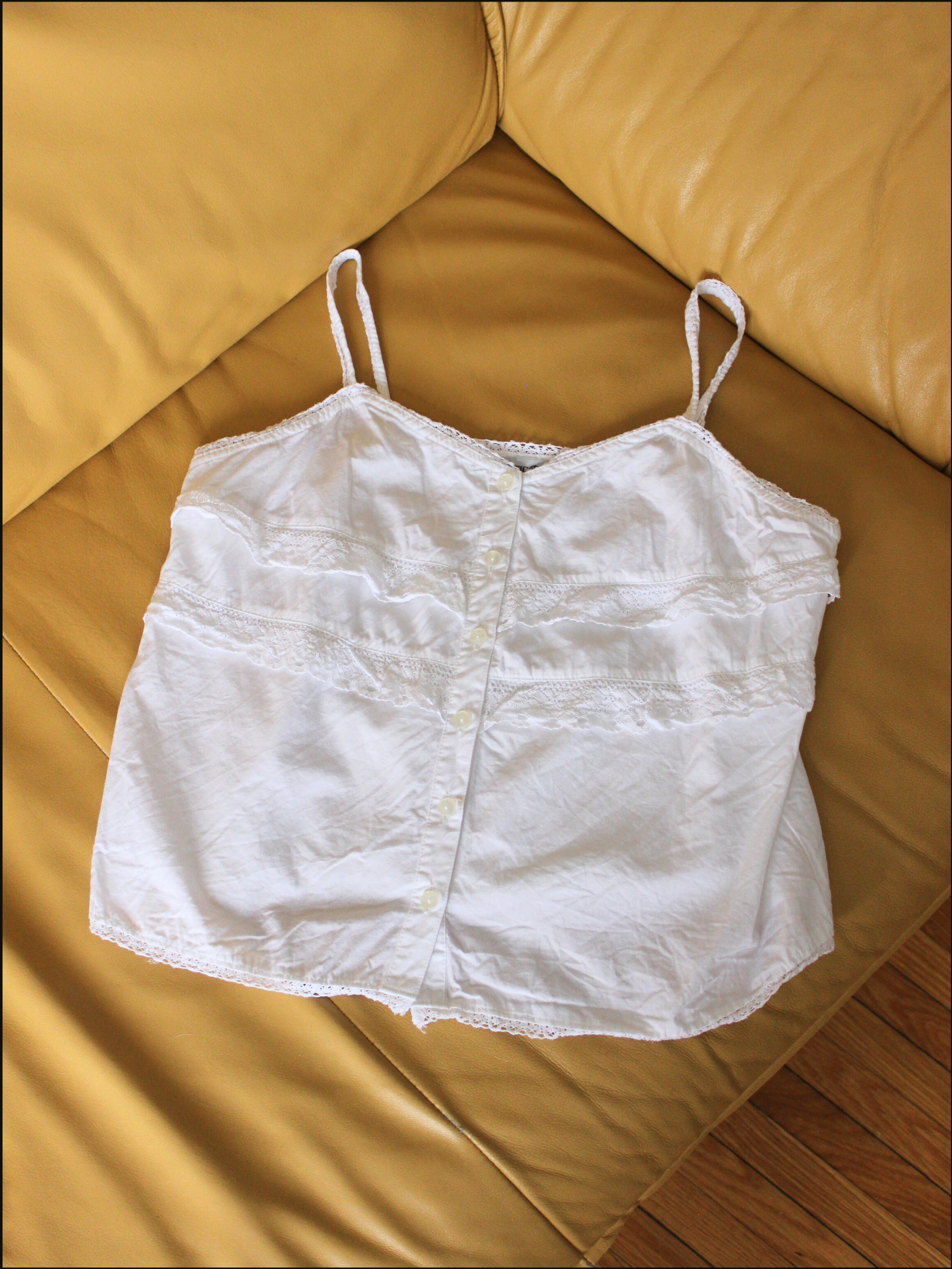90's Lacy Cropped Cotton Tank — XS