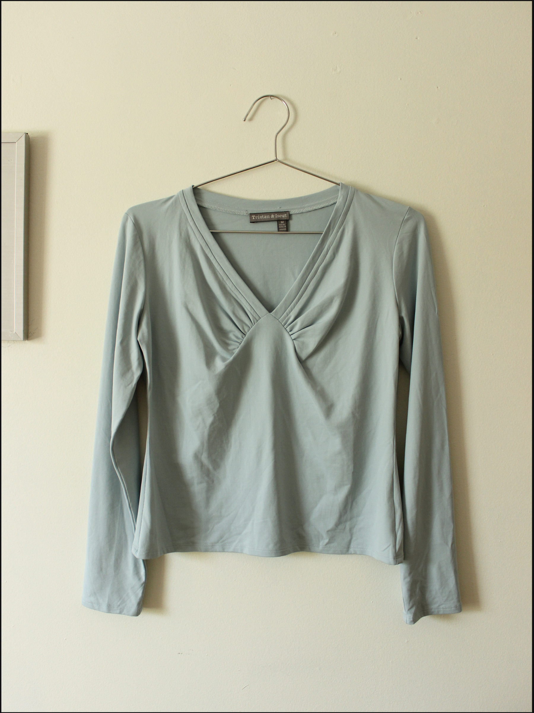 Aqua Ruched Long Sleeve — S