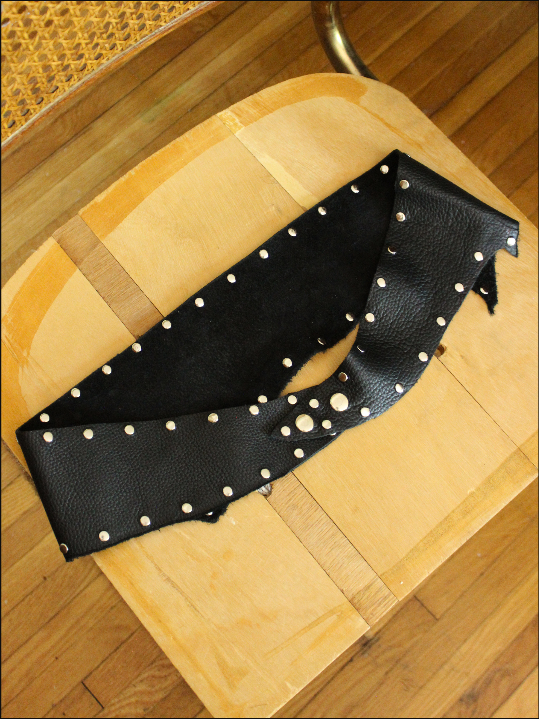 Black Studded Leather Belt