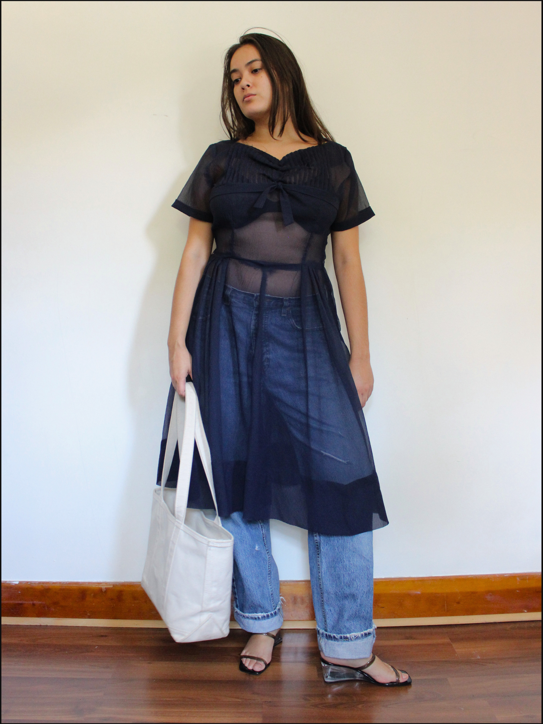 50's Sheer Dress — M
