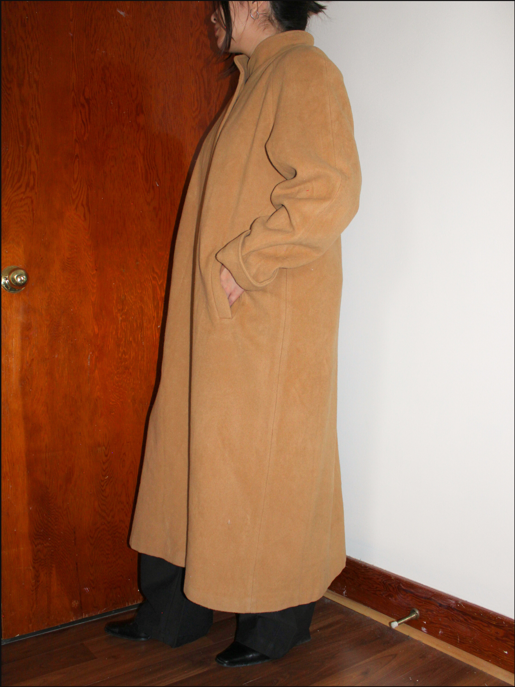 Tan Wool Coat — L-XL