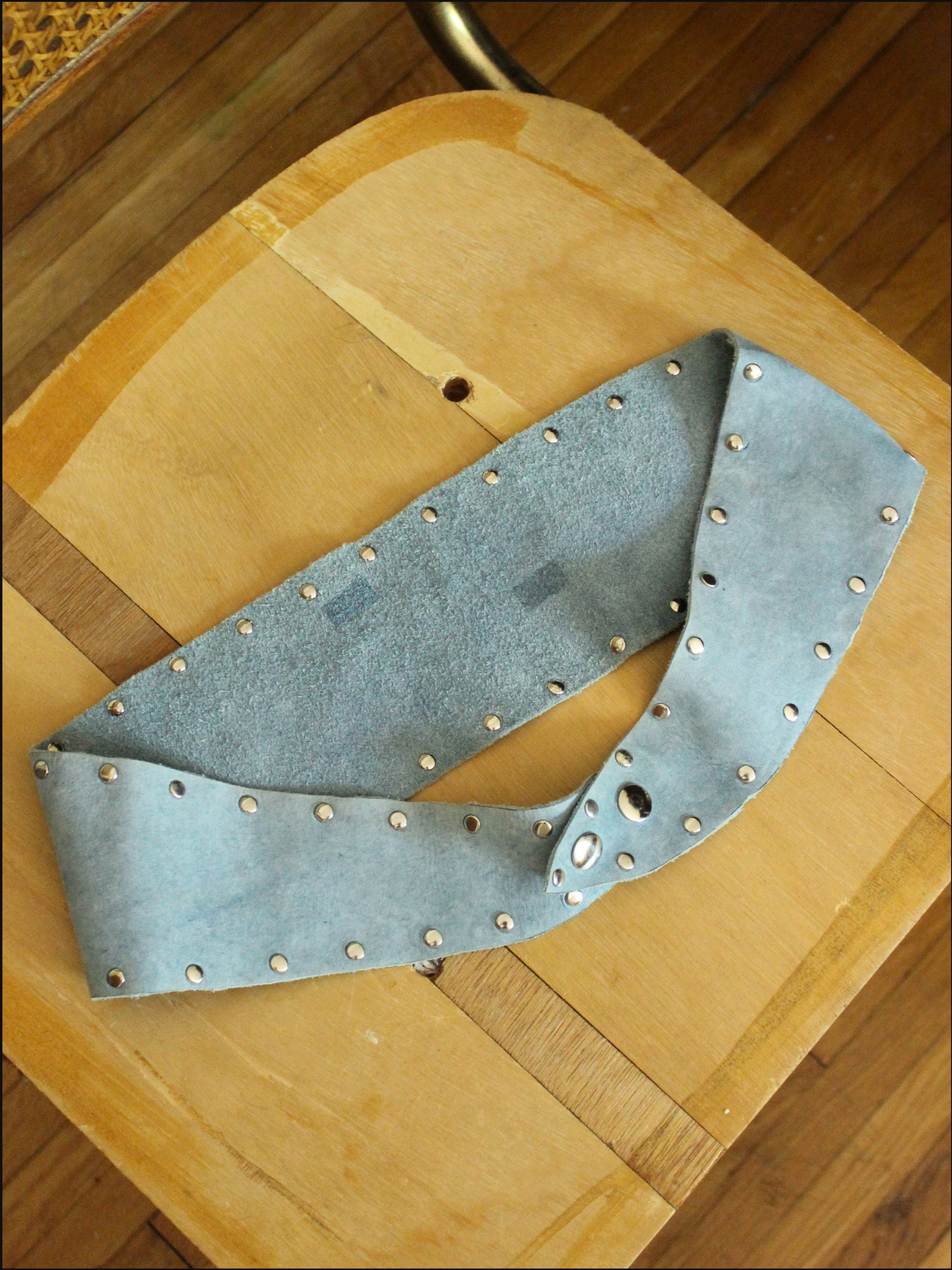 Baby Blue Studded Suede Belt