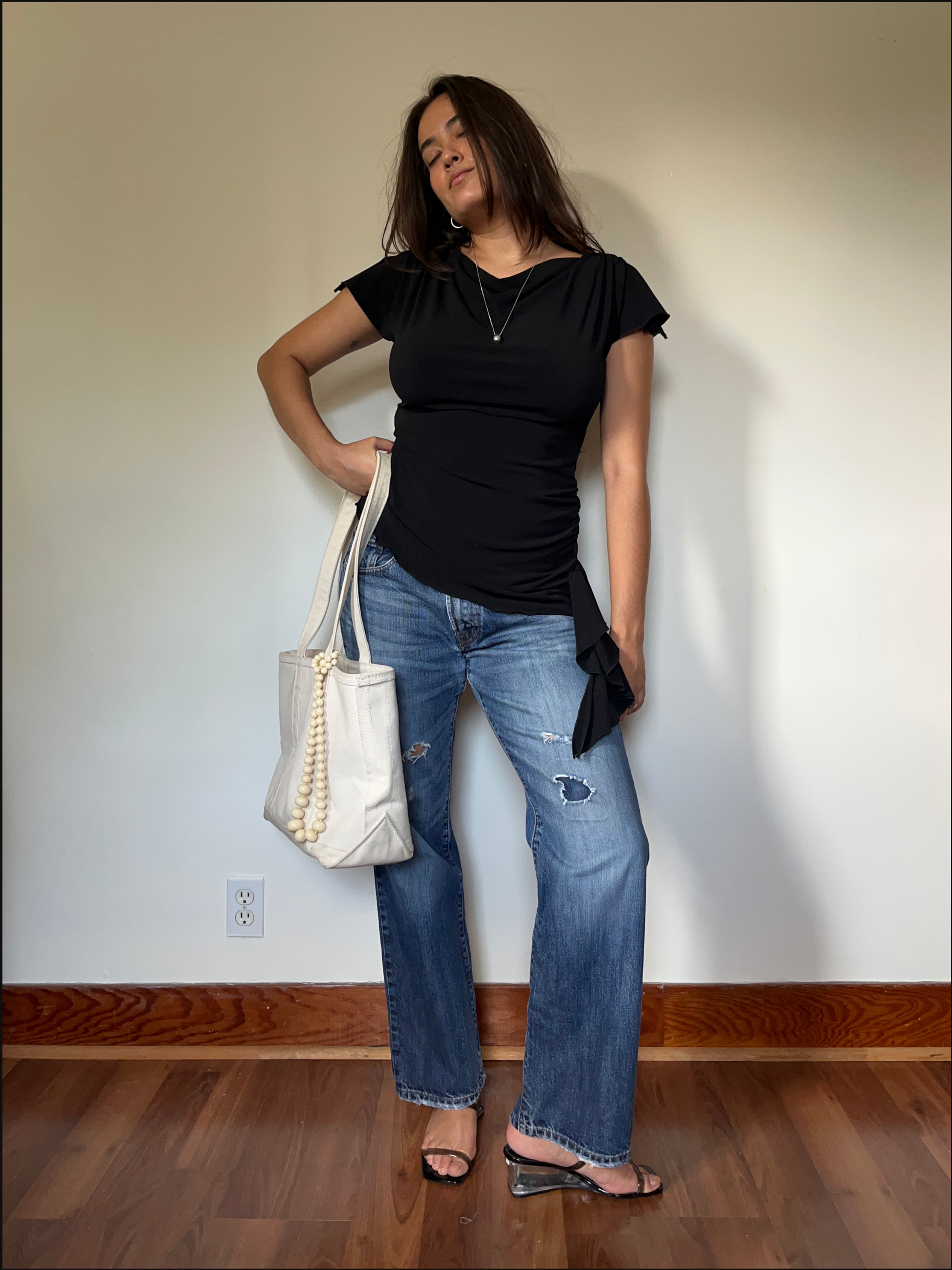 Asymmetric Cowl Top — S/M