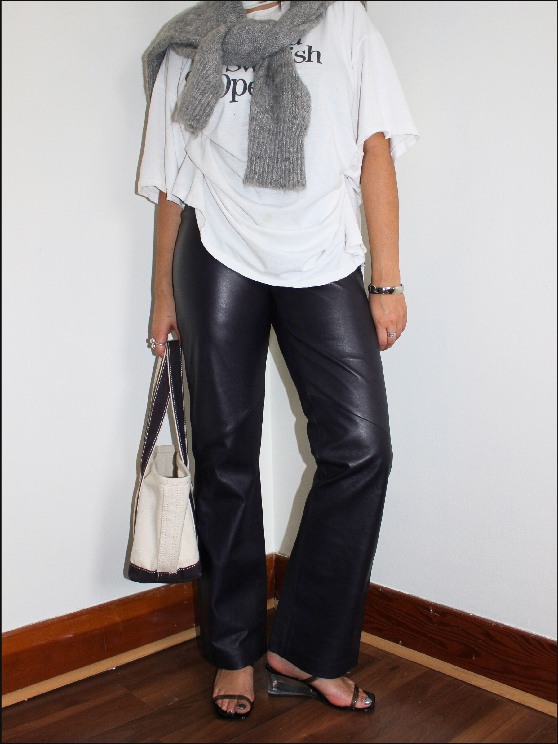 Plum Leather Pants — 28 x 32