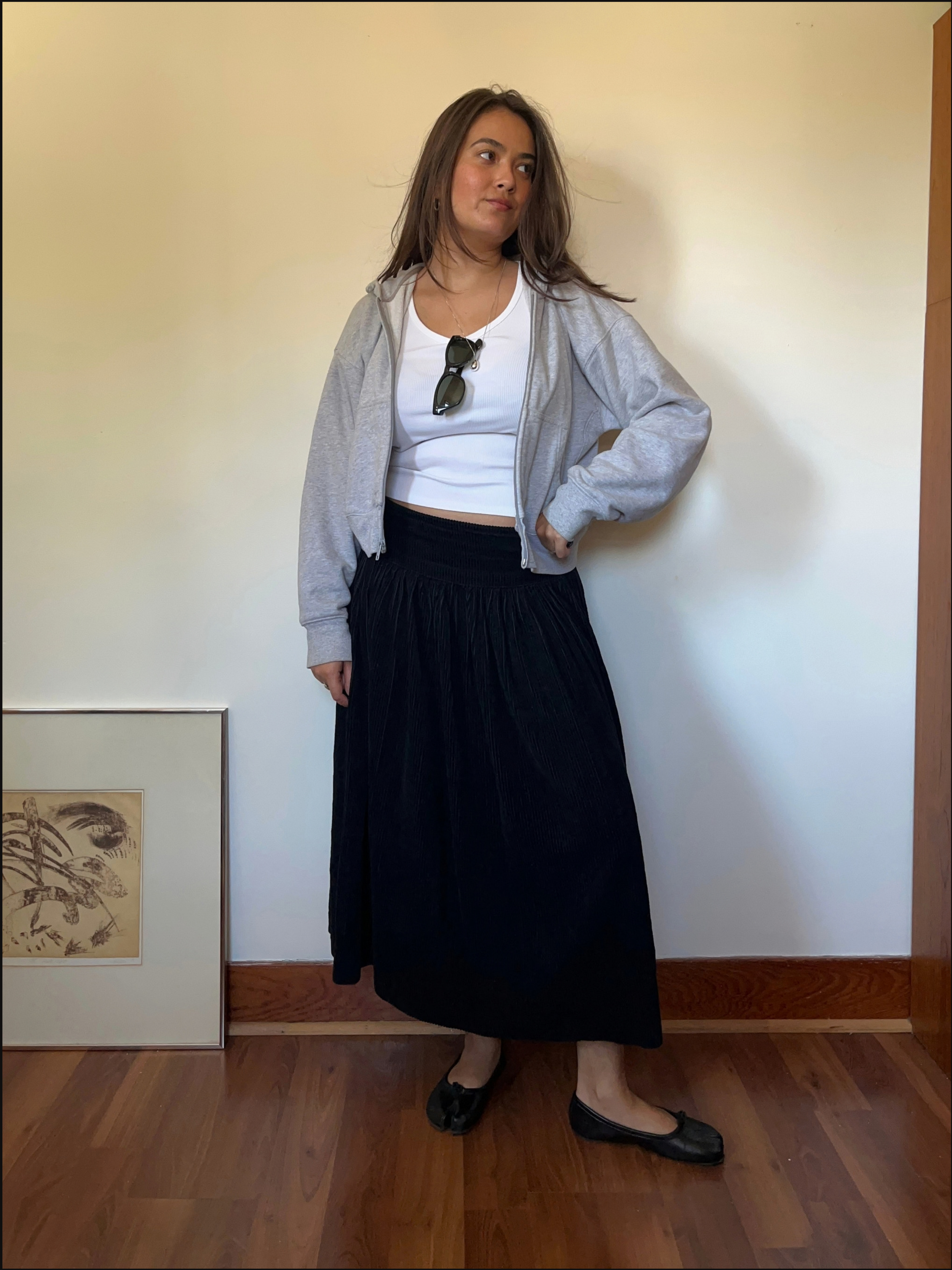Corduroy Gathered Skirt — 29.5" Waist