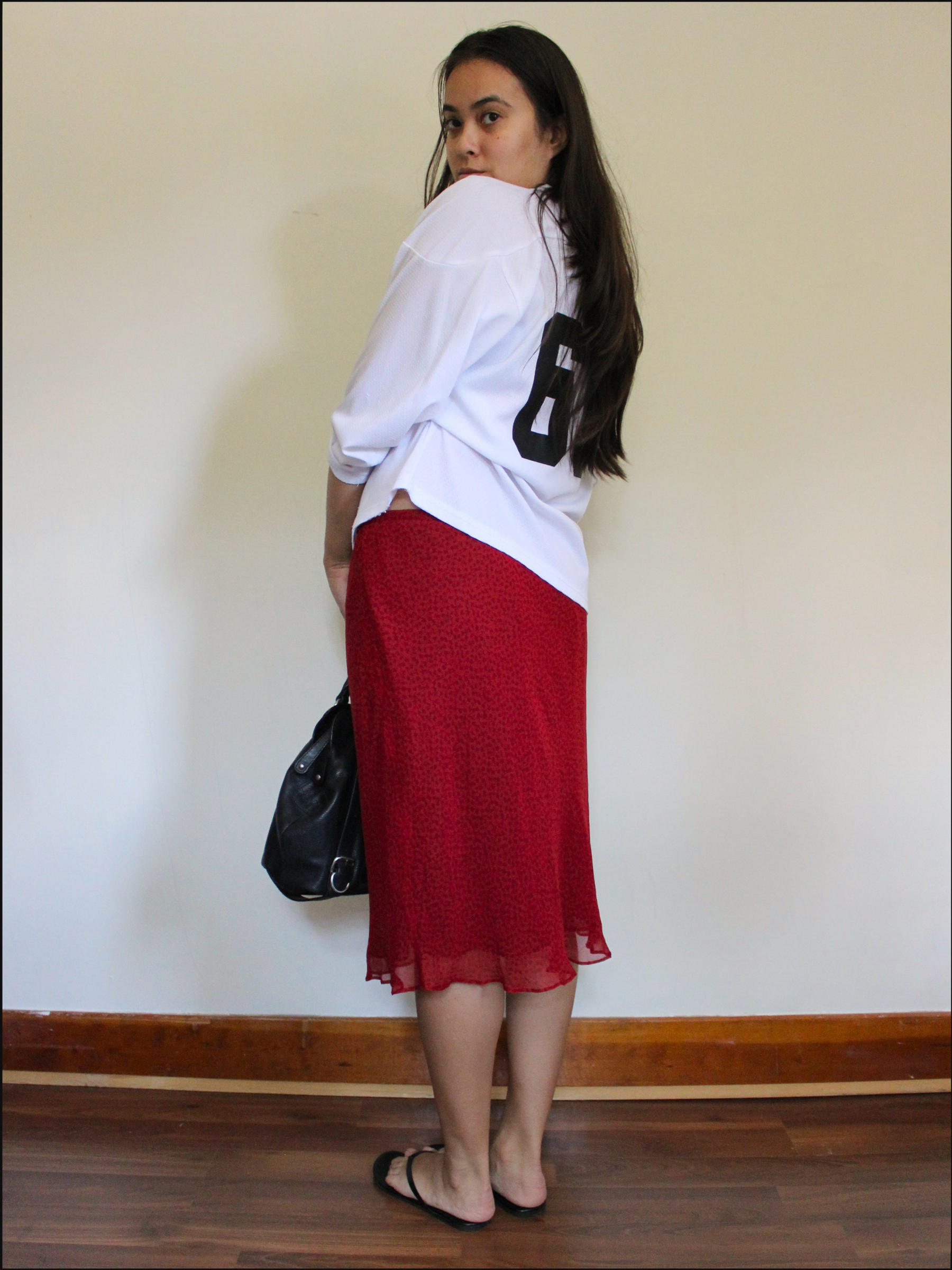 Silk Floral Skirt — 33" Waist