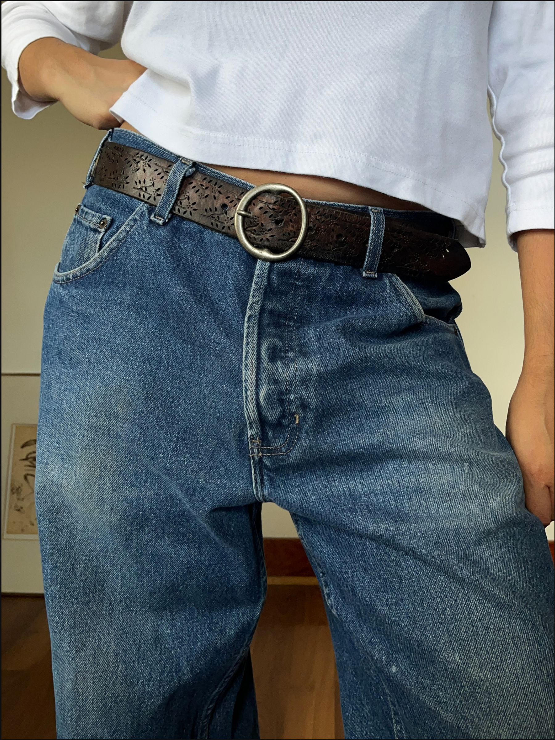 Floral Leather Belt