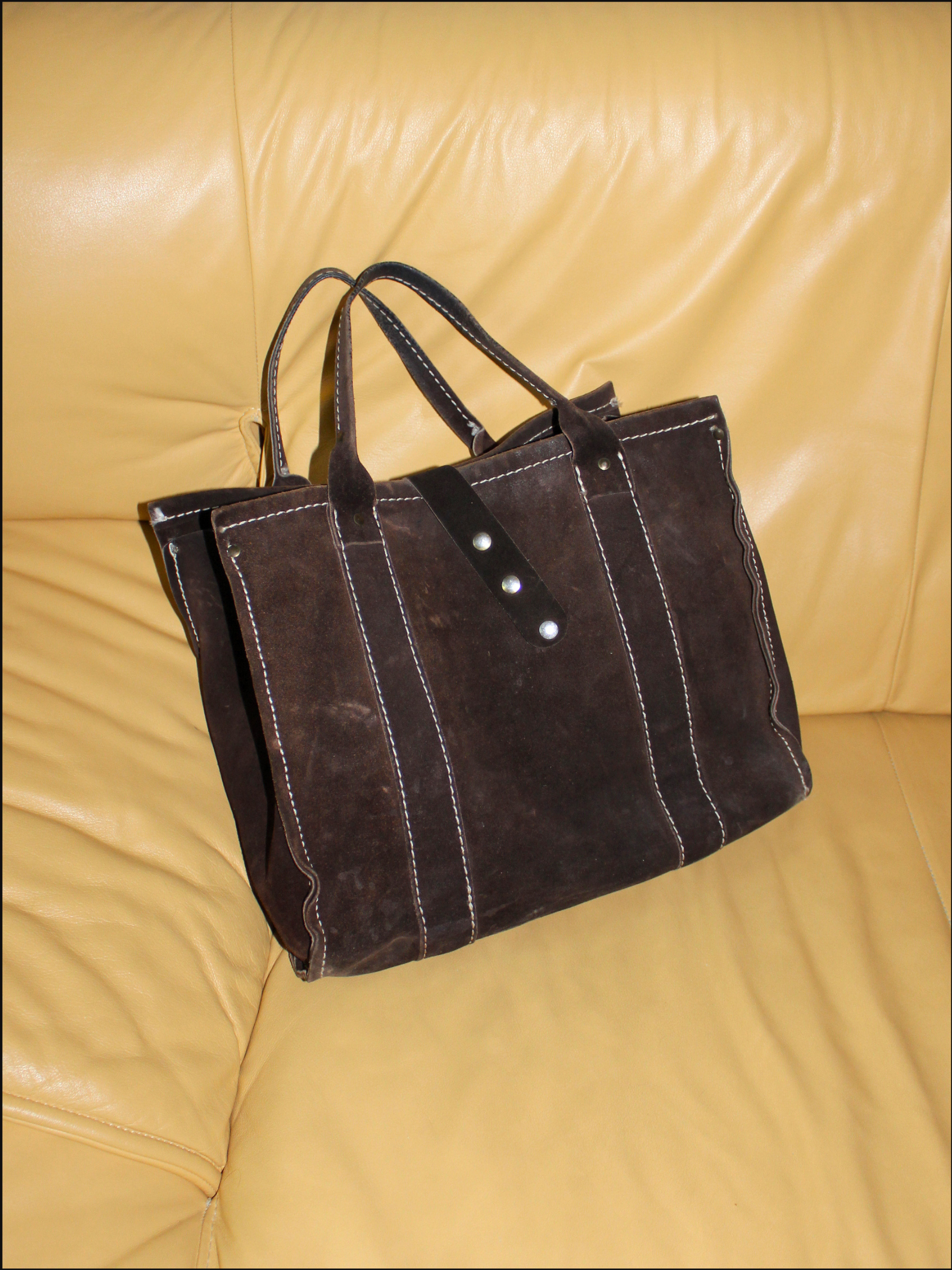 70's Handmade Suede Tote