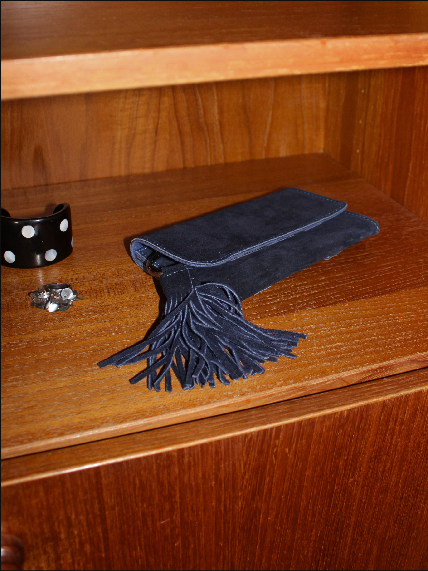 Navy Suede Wallet/Belt Bag