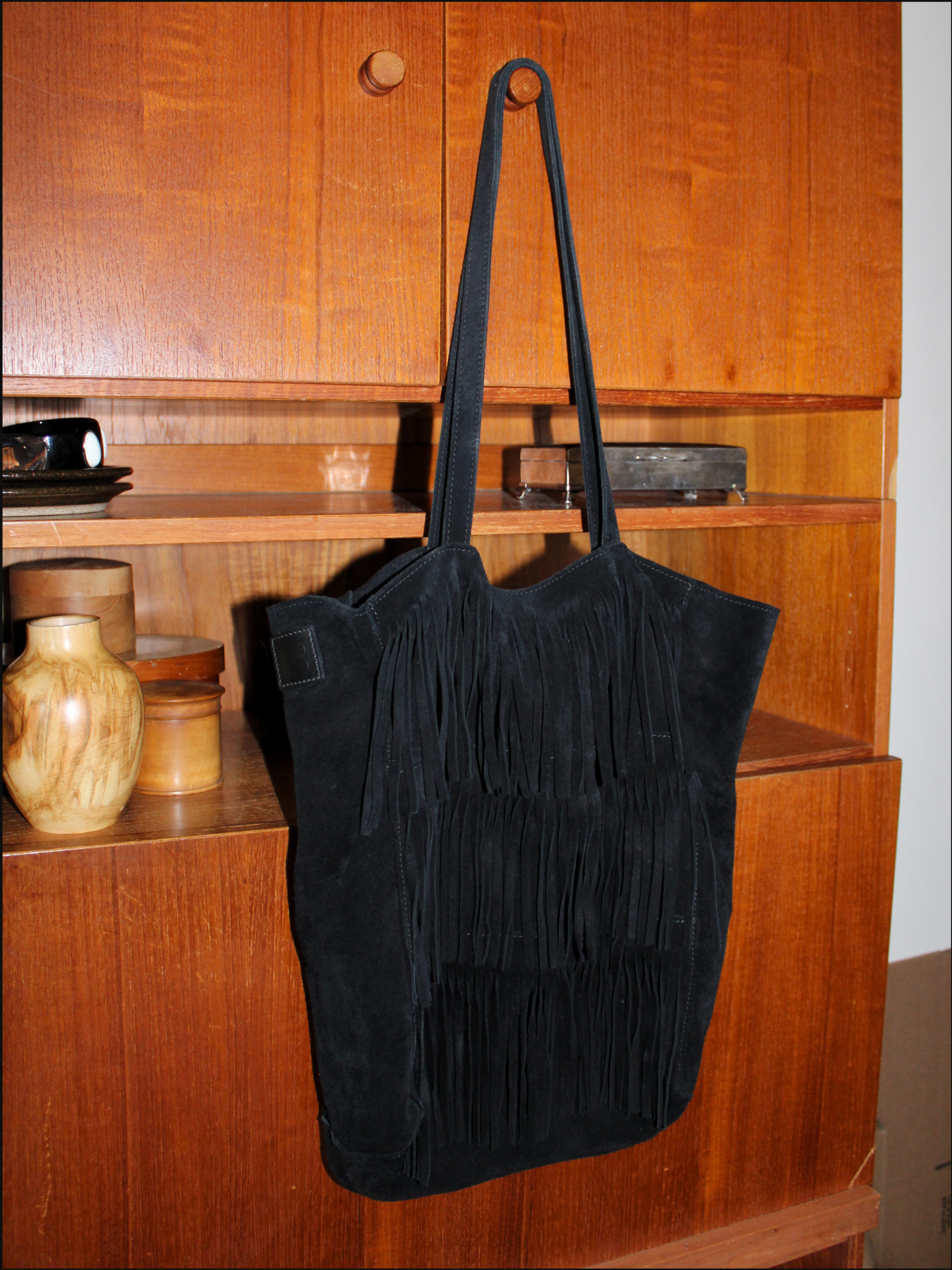 Suede Fringe Tote