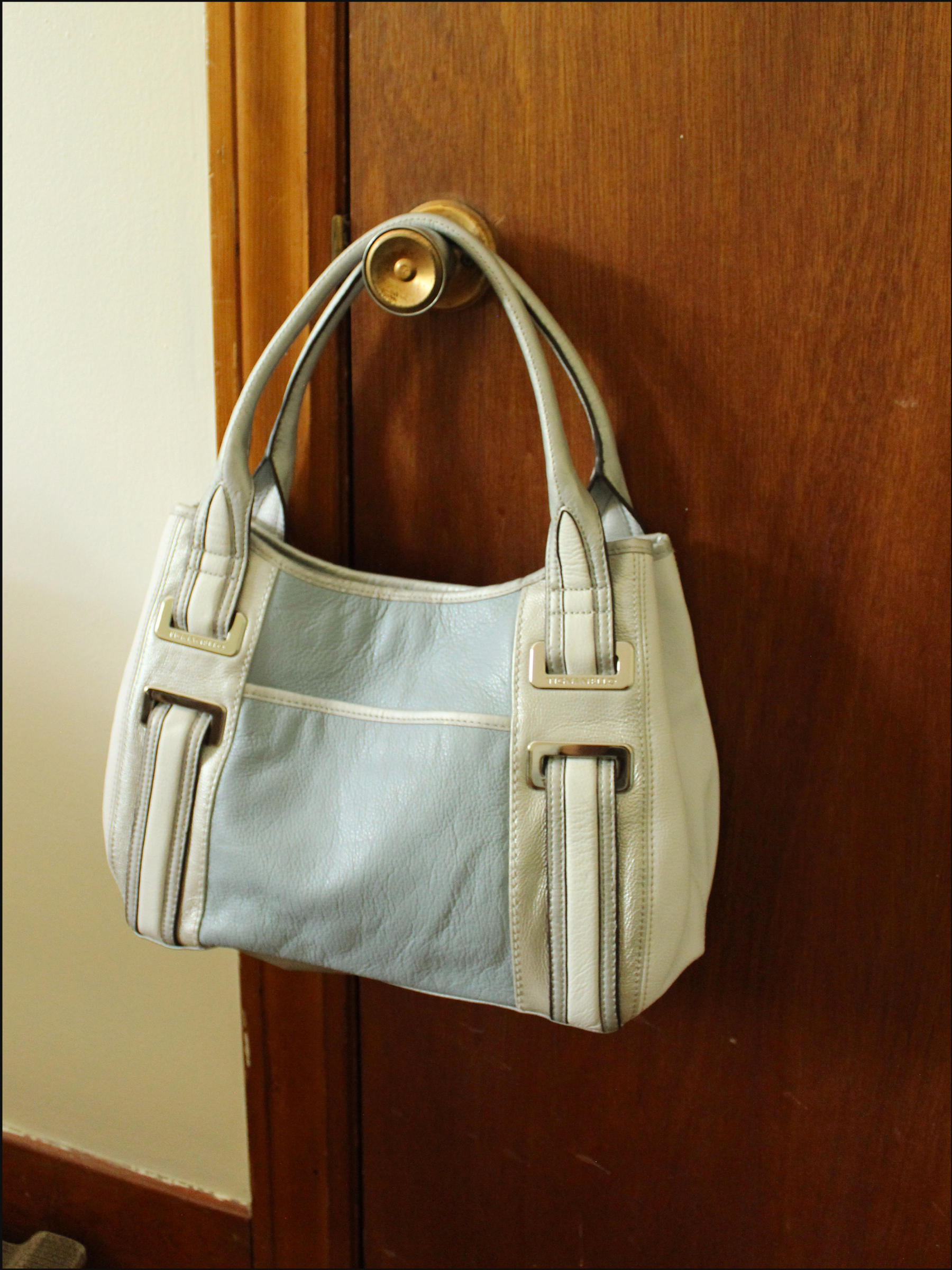 Silver Stripe Leather Bag
