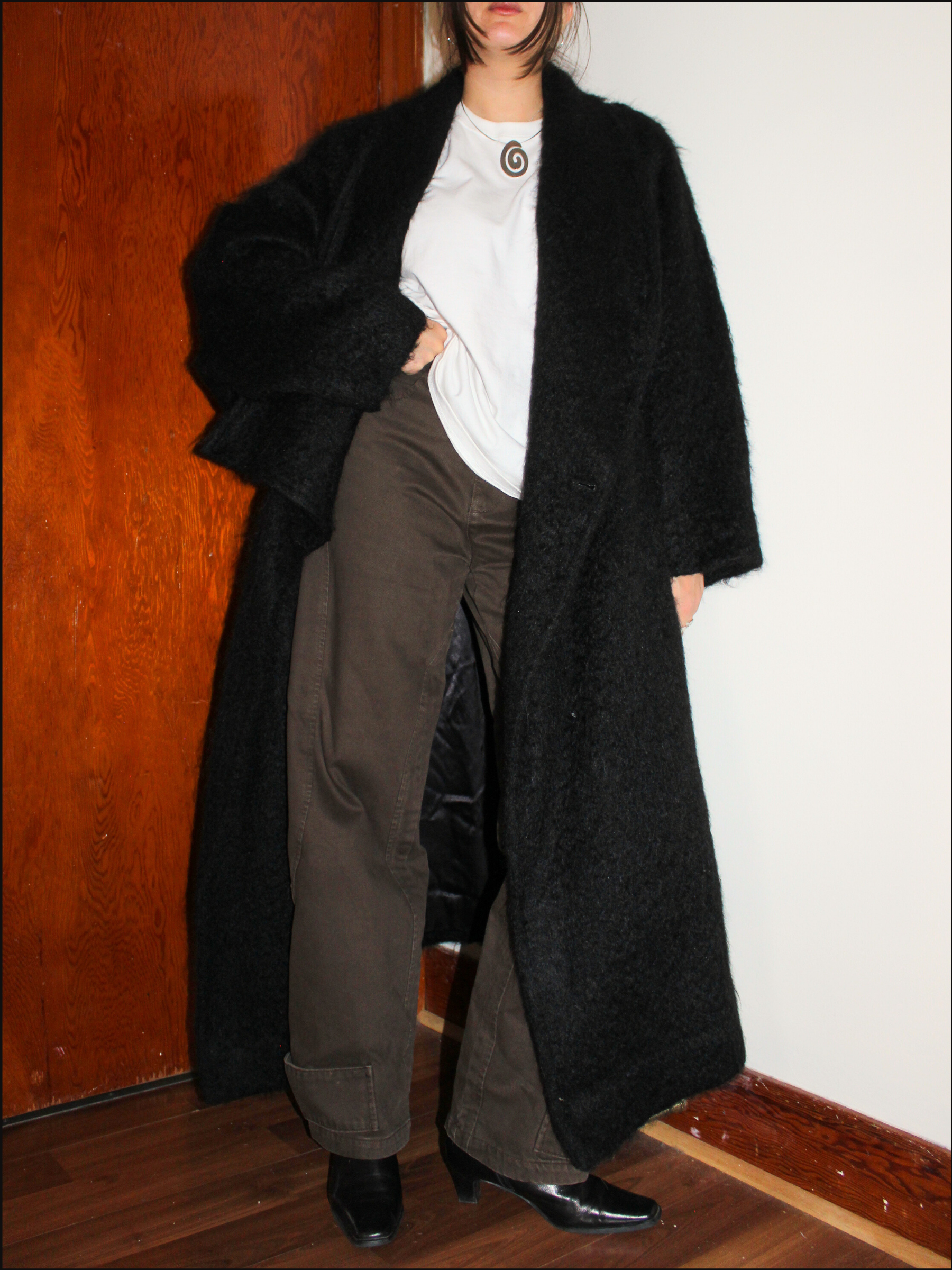 Asymmetric Mohair Coat — XL