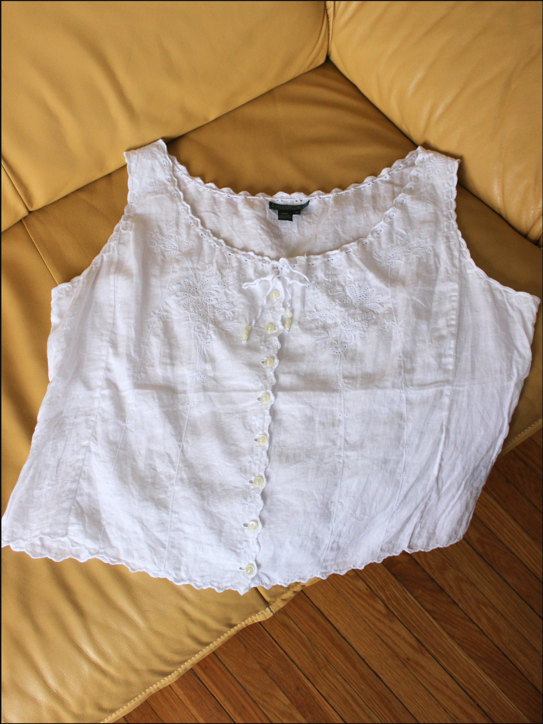 Ralph Lauren Embroidered Linen Tank — XL
