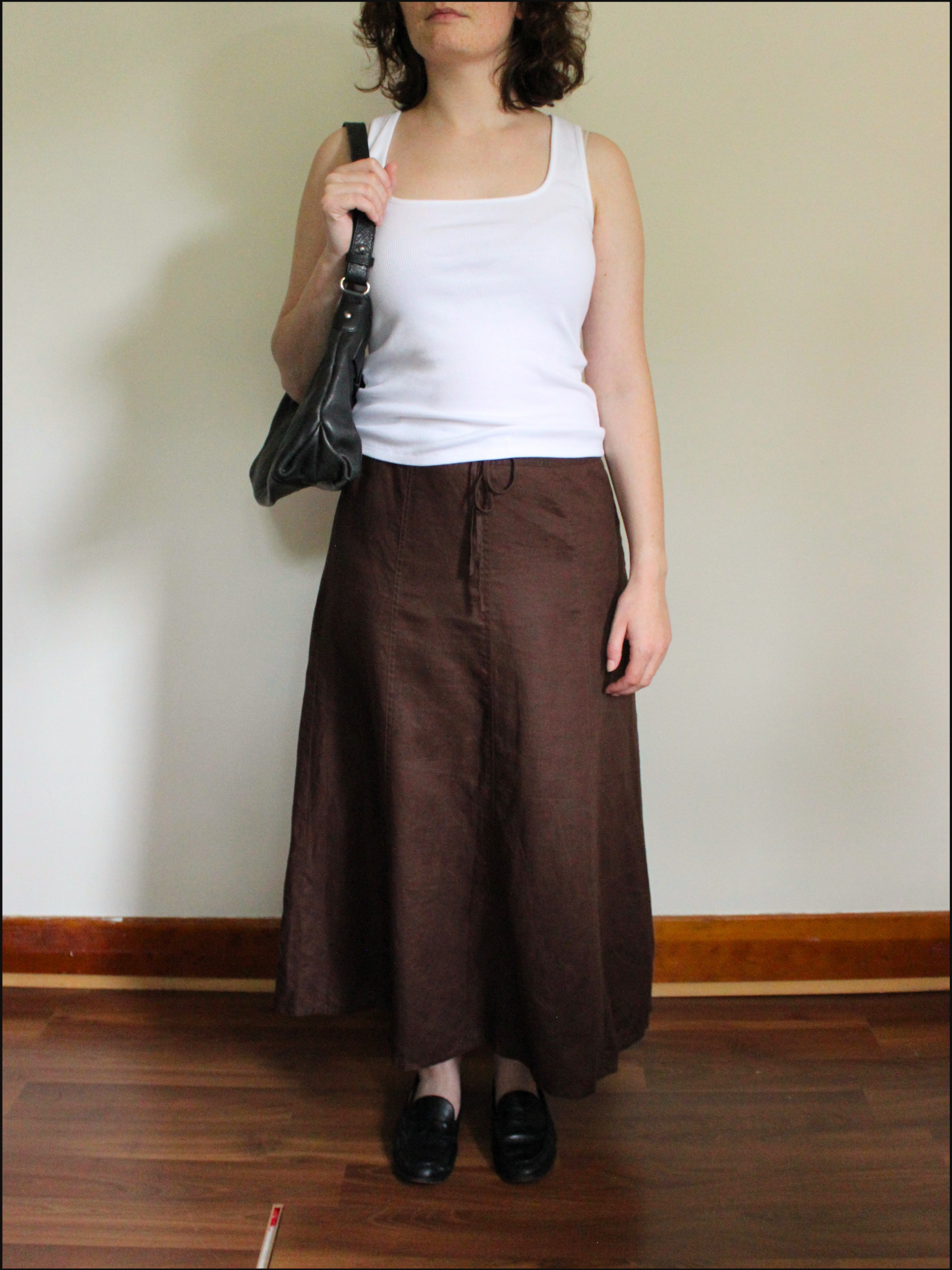 Cocoa Linen Skirt — 31" Waist