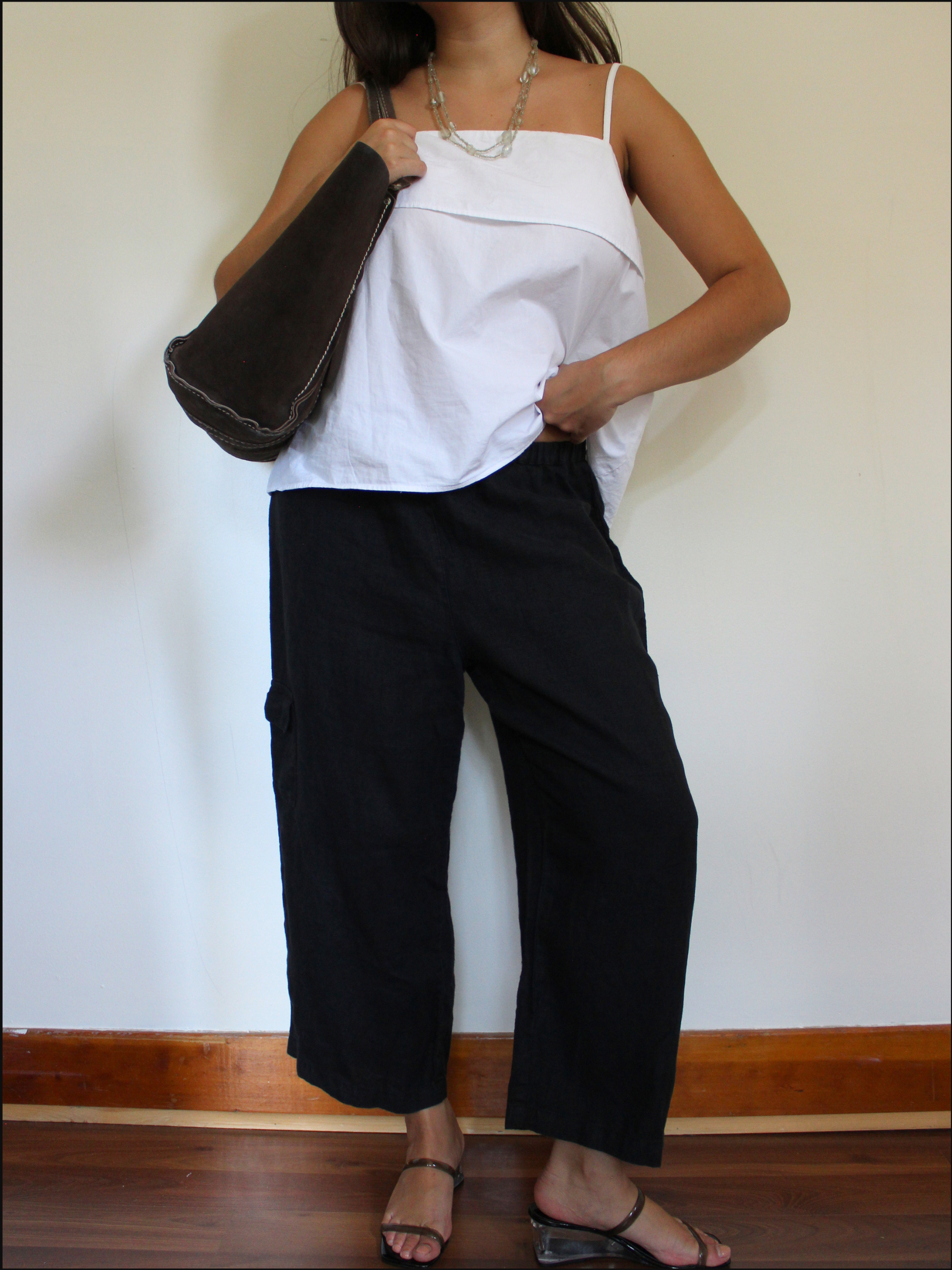Cropped Linen Cargo Pants — 30-39" Waist