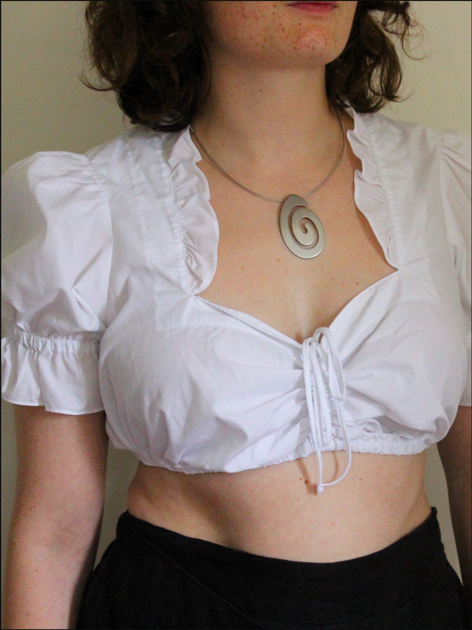 Cropped Puff Blouse — M