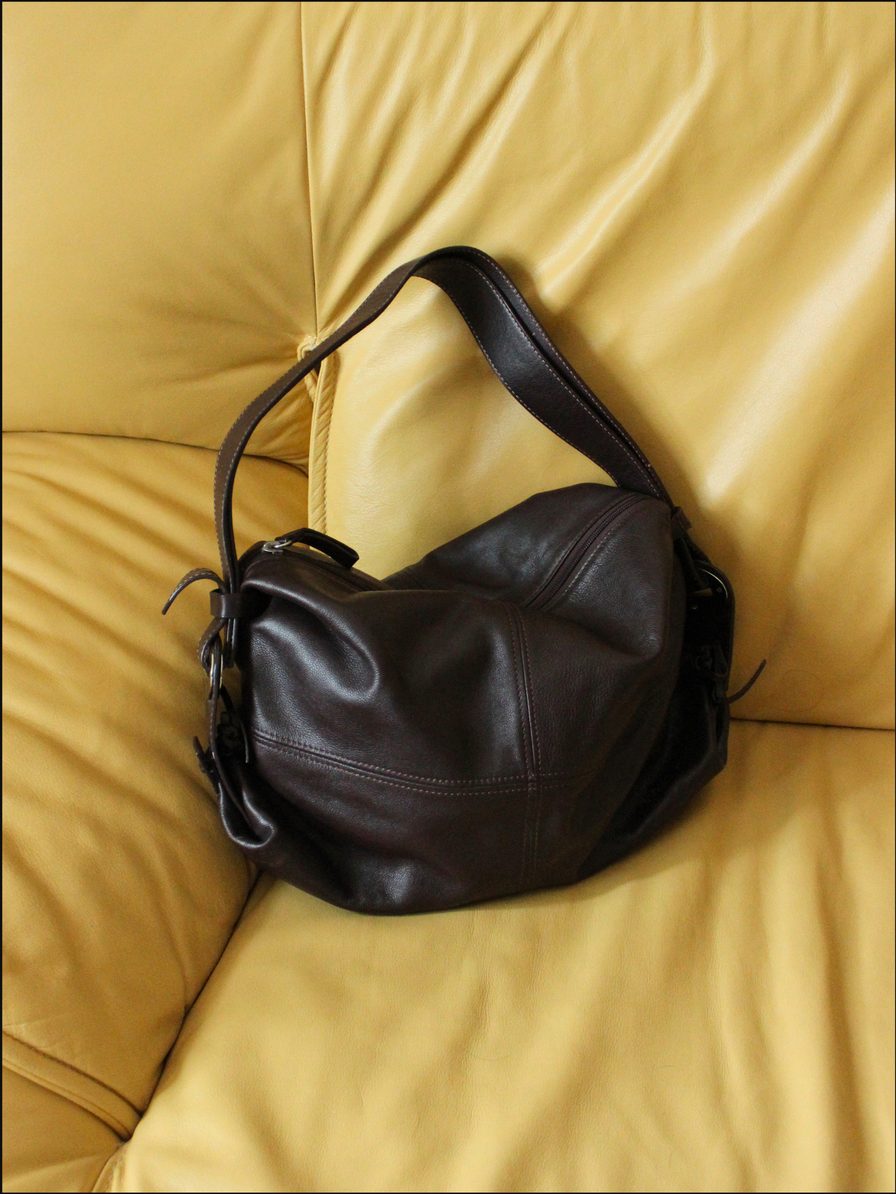 Espresso Leather Shoulder Bag