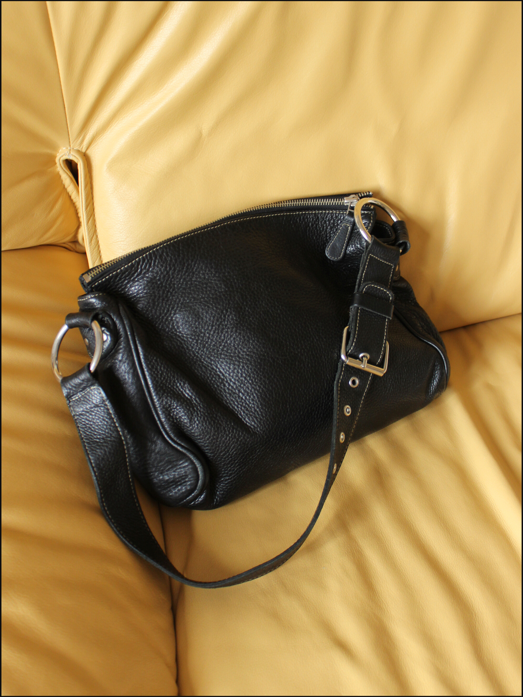Black Leather Shoulder Bag