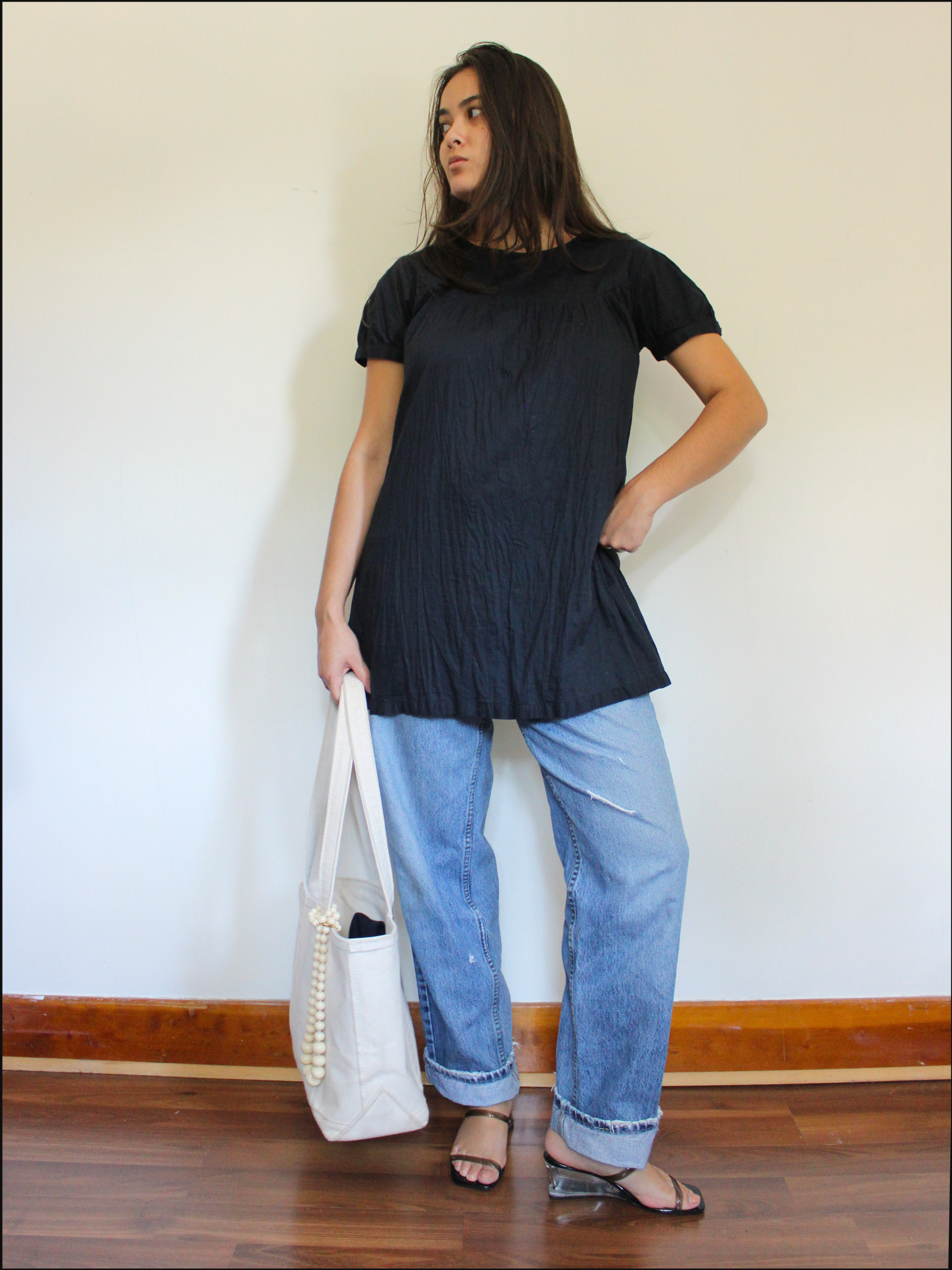 Crinkled Cotton Tunic — M