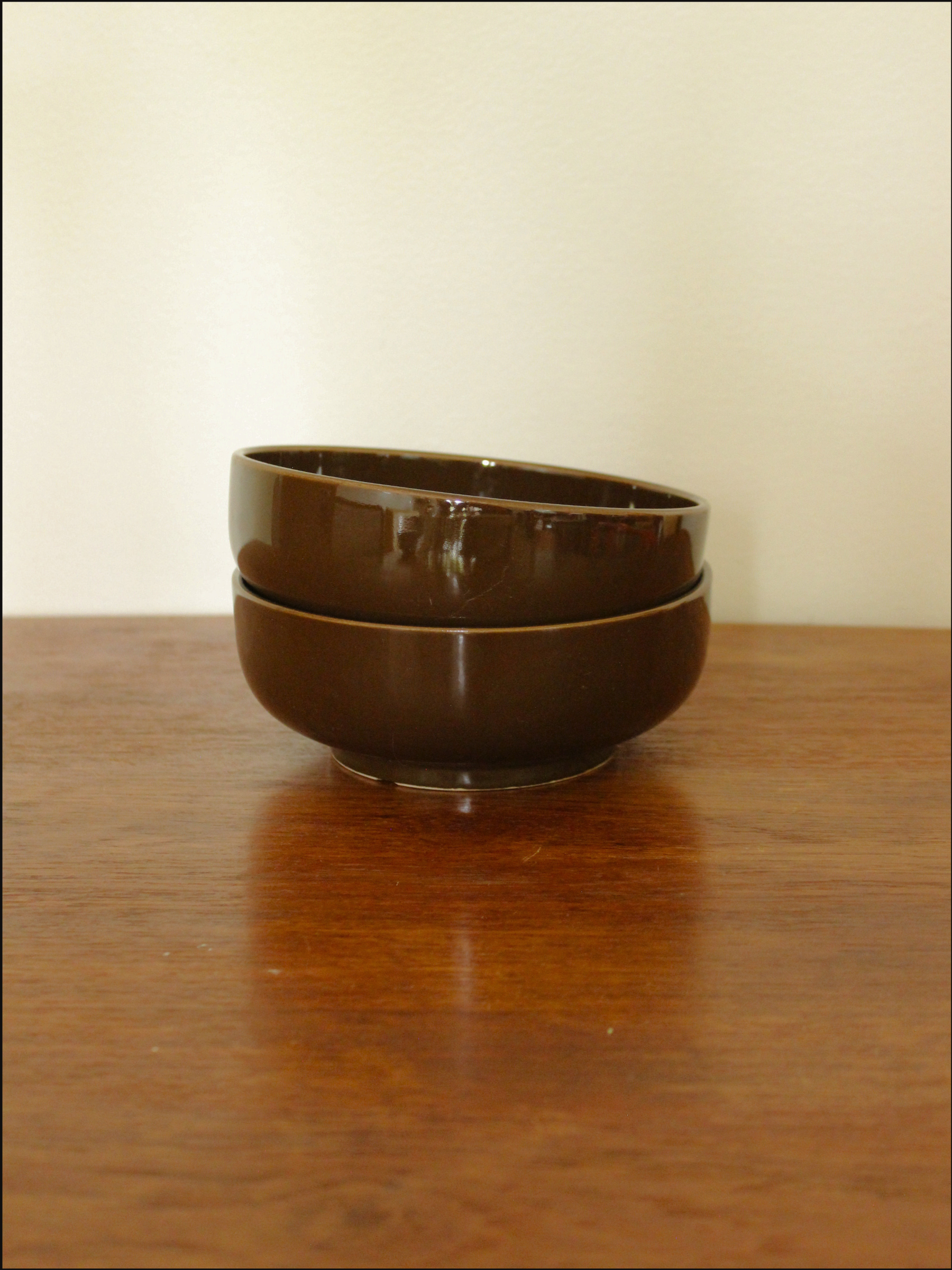 MCM German Brown Wide Bowls — Set of 2