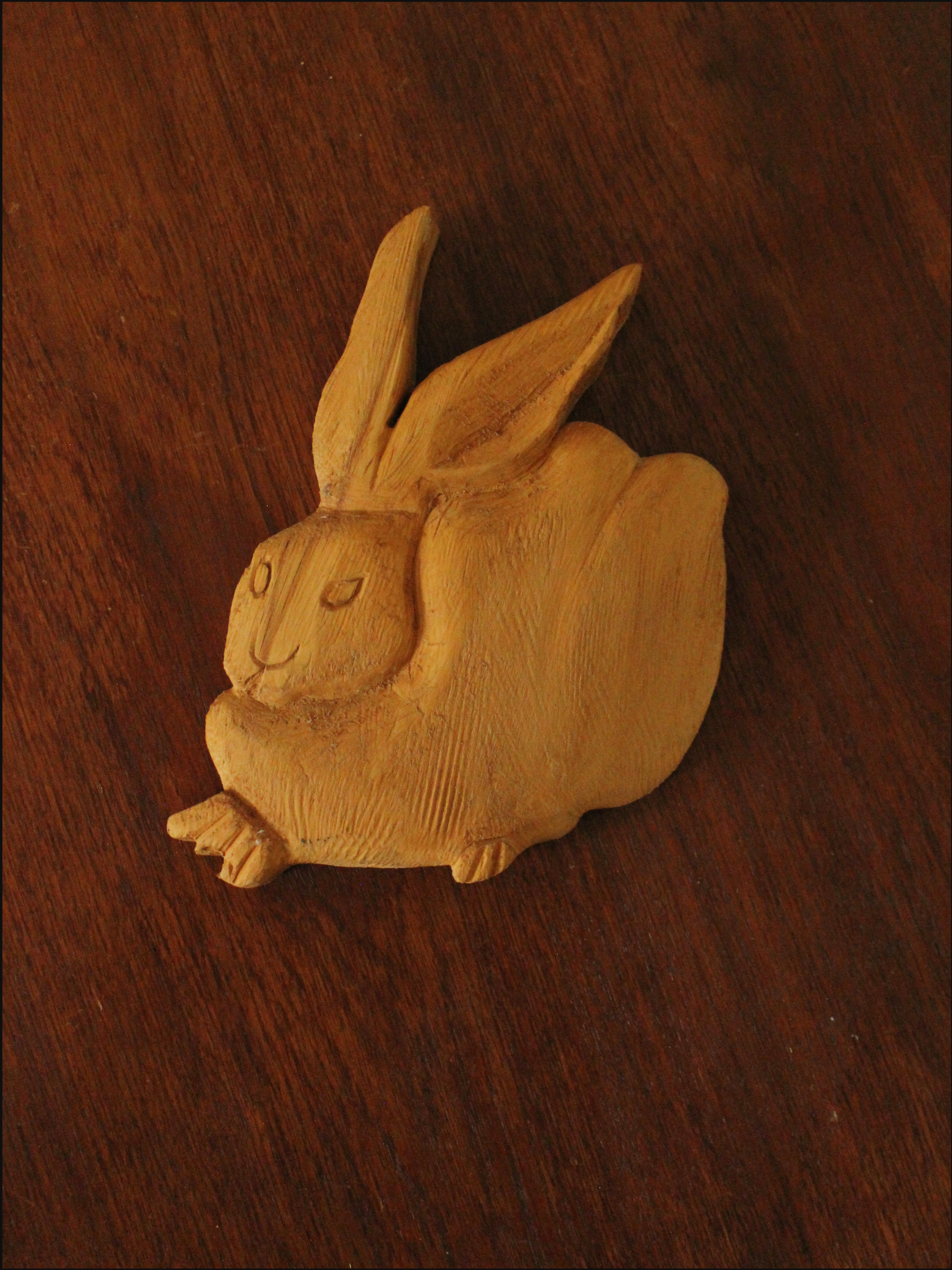 Handcarved Wood Rabbit