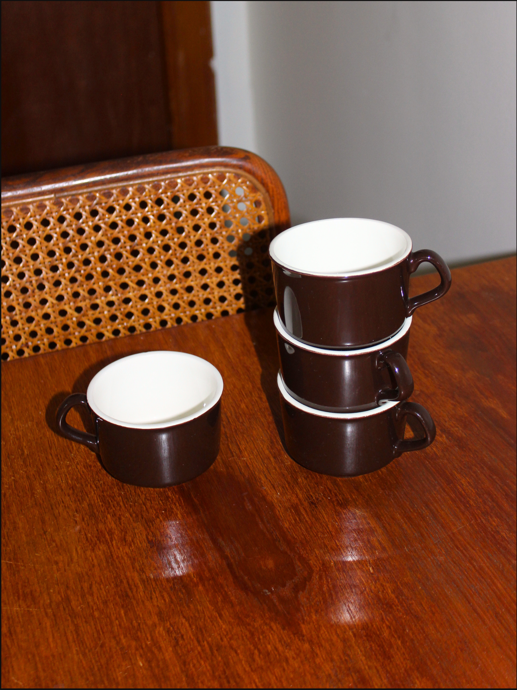 Brown Diner Mugs — Set of 4