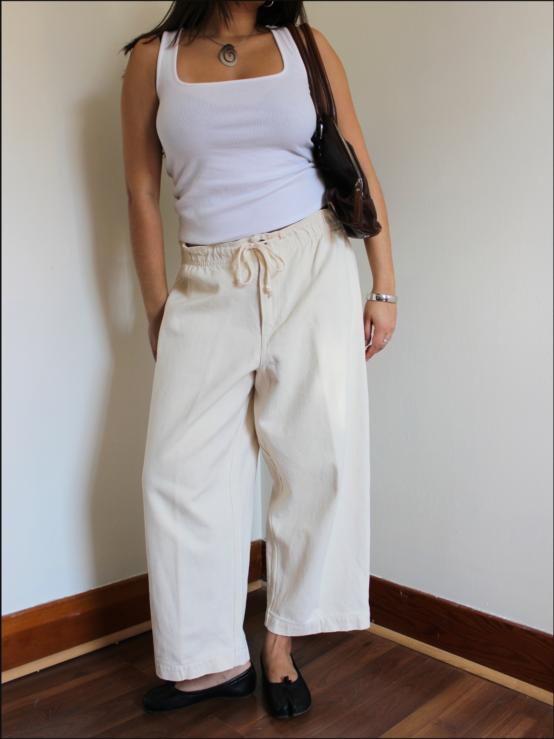 Canvas Wide Leg Pants — 33" Waist