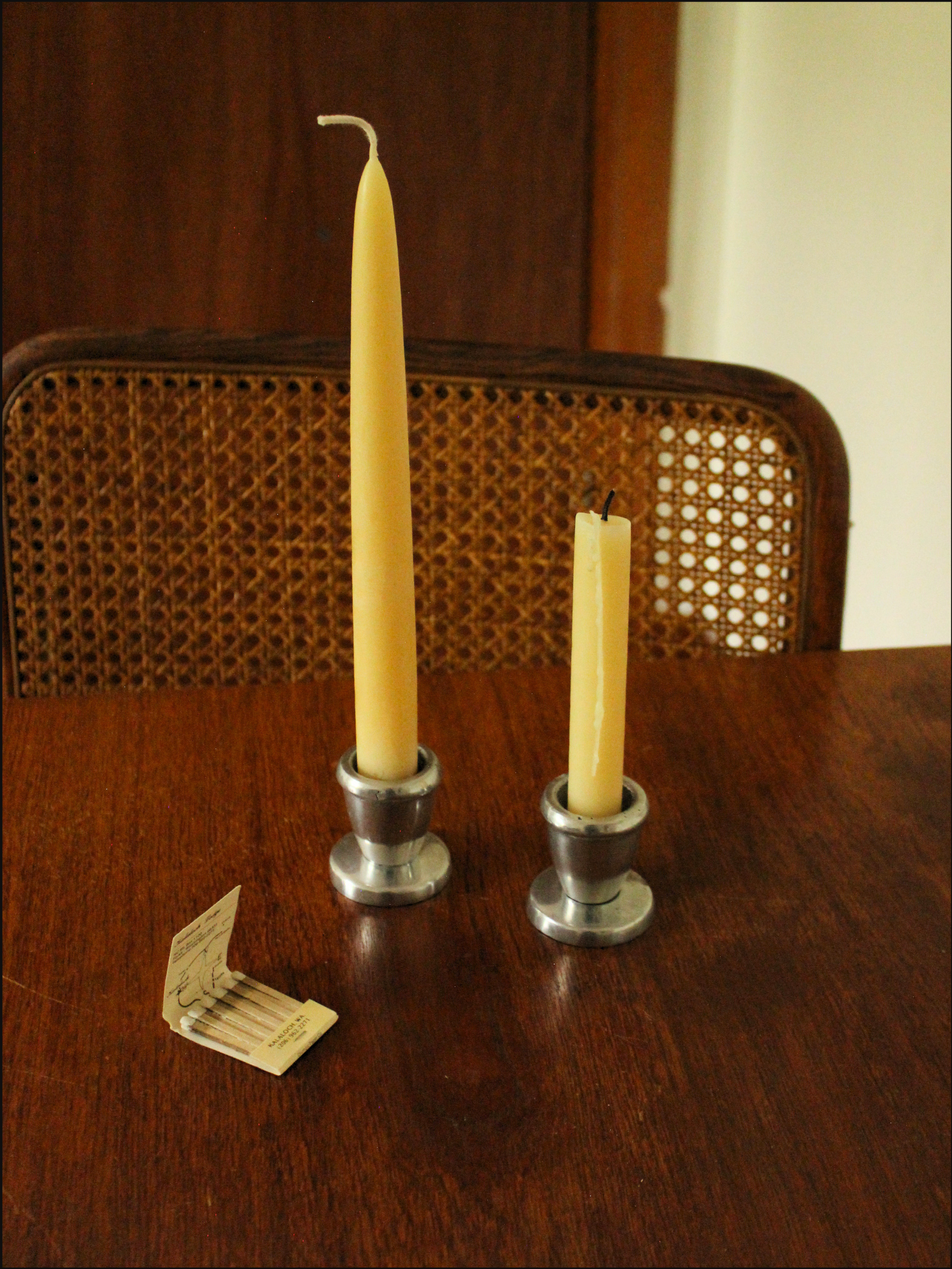 Pewter Candle Holders — Set of 2