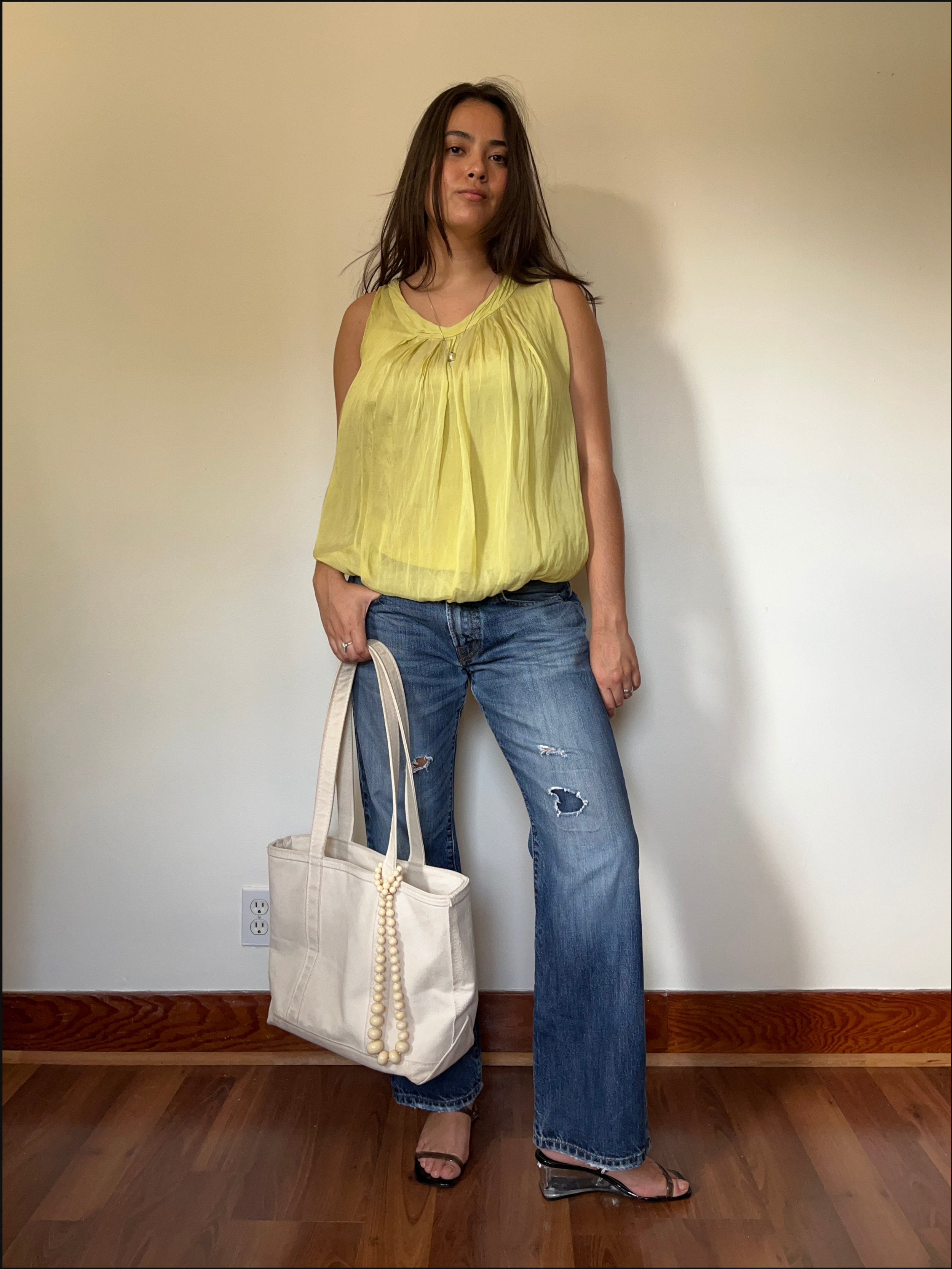 Guava Silk Bubble Tank — S/M