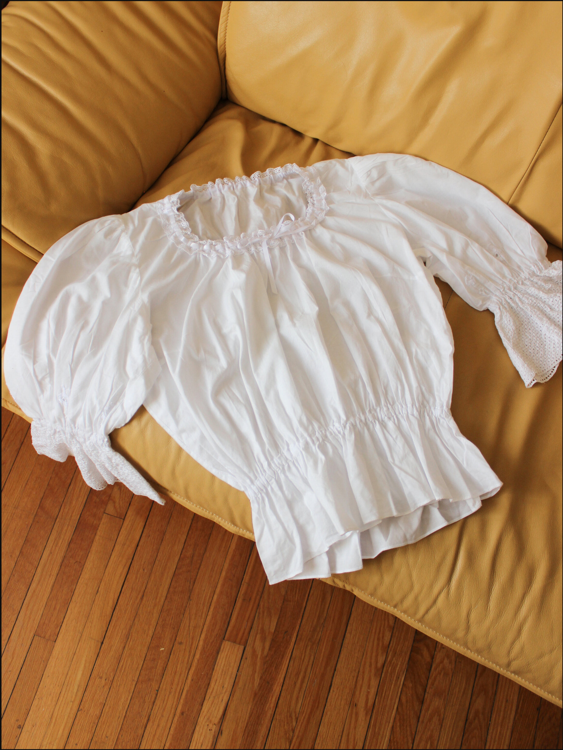 puff sleeve cinch bouse ribbon neck cover.png