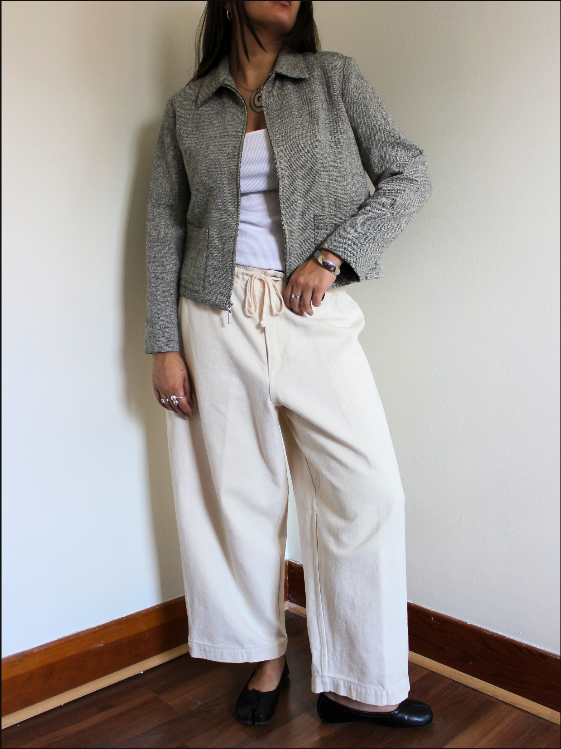 Salt & Pepper Zip Jacket — M