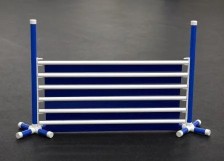 Non-Wing Panel Jump$140Constructed with 1 ¼” PVC colored pipeIncludes (2) uprights and (6) panelsComes with plastic universal jump cup strips 4" to 26" - cups&nbsp;every 2"Jump color options: Red, Blue, Yellow or WhitePanel color options: Red, Blue,…