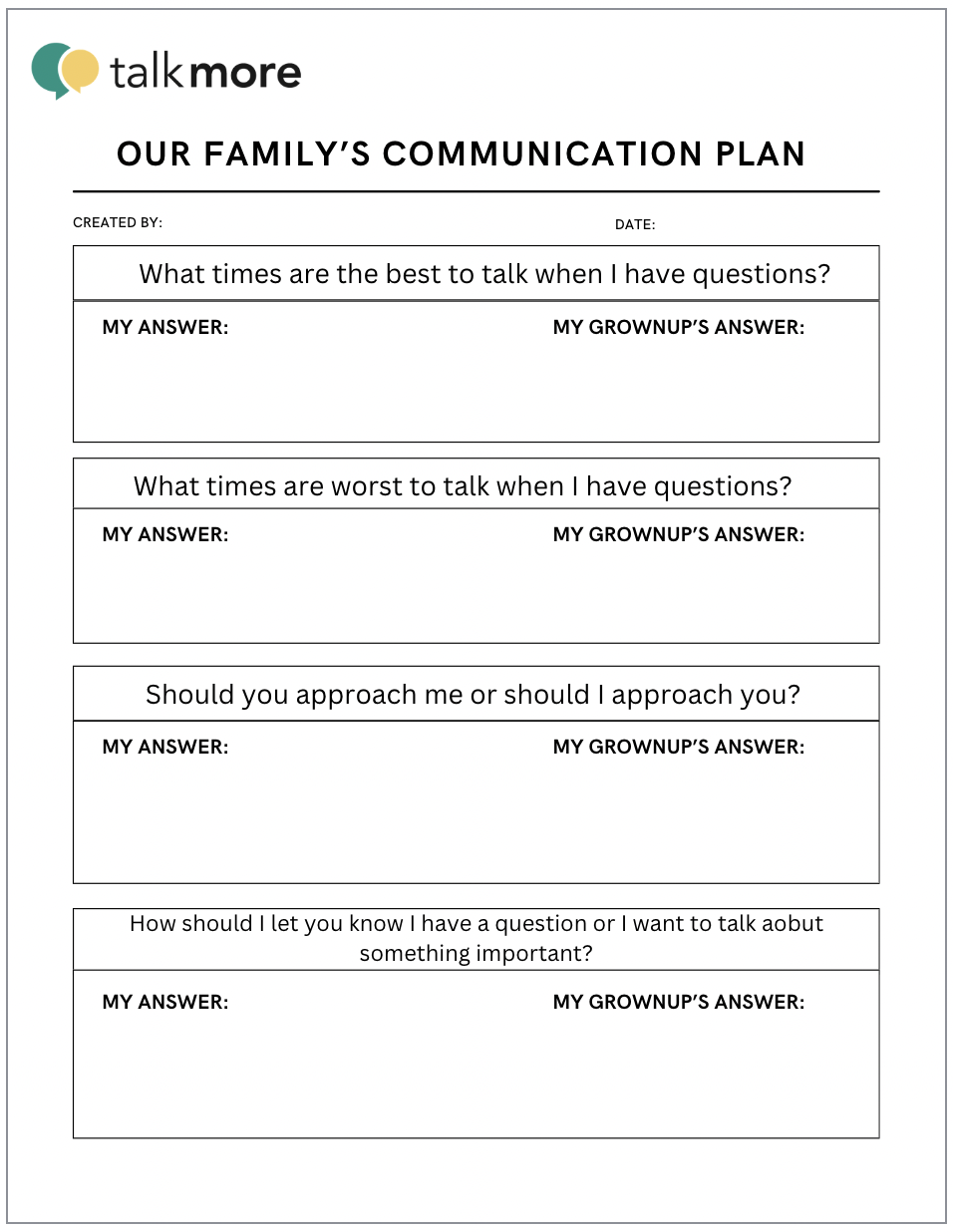 Family Communication Plan