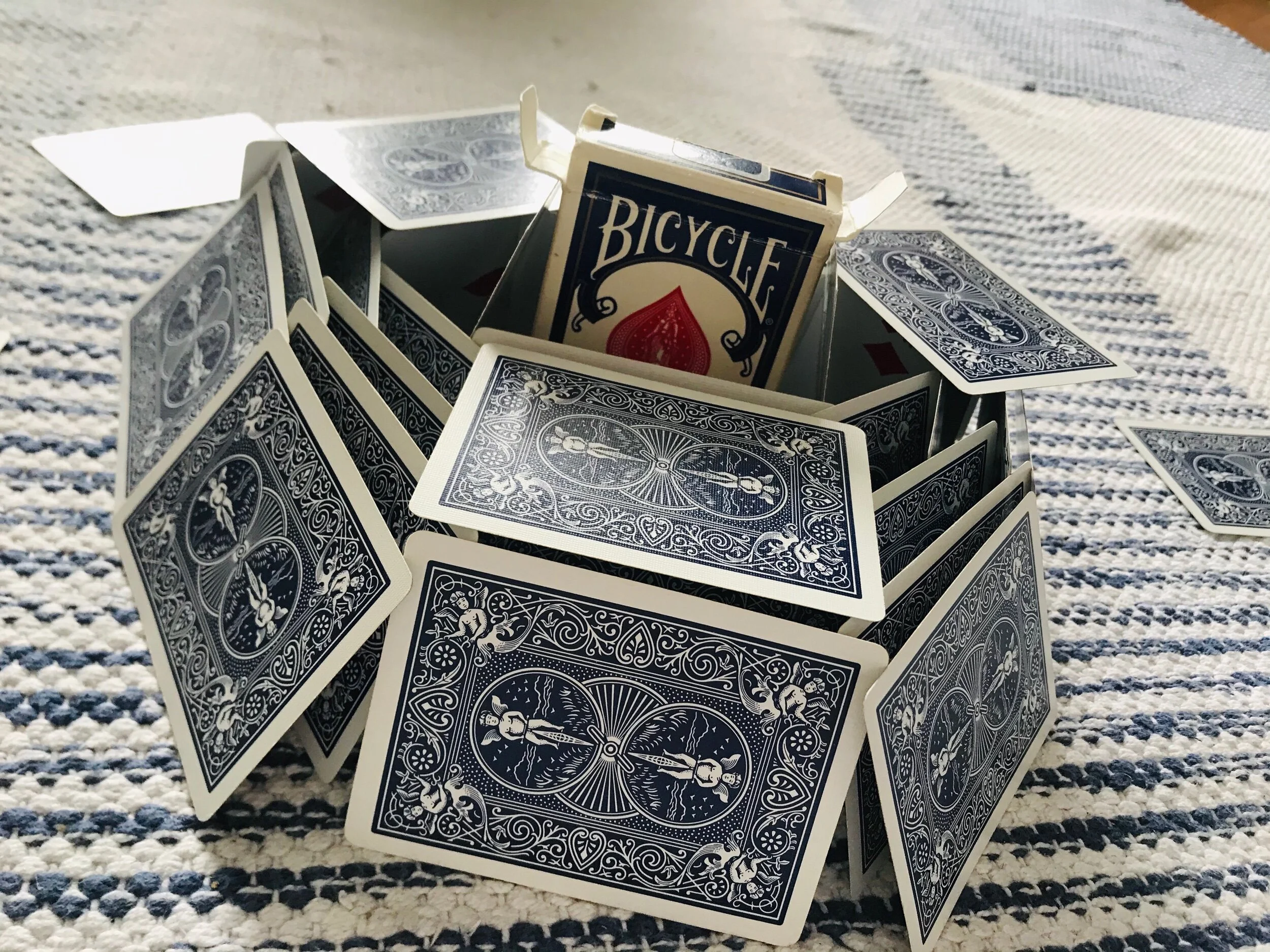 Having more fun stacking cards! This is Naomi’s structure.