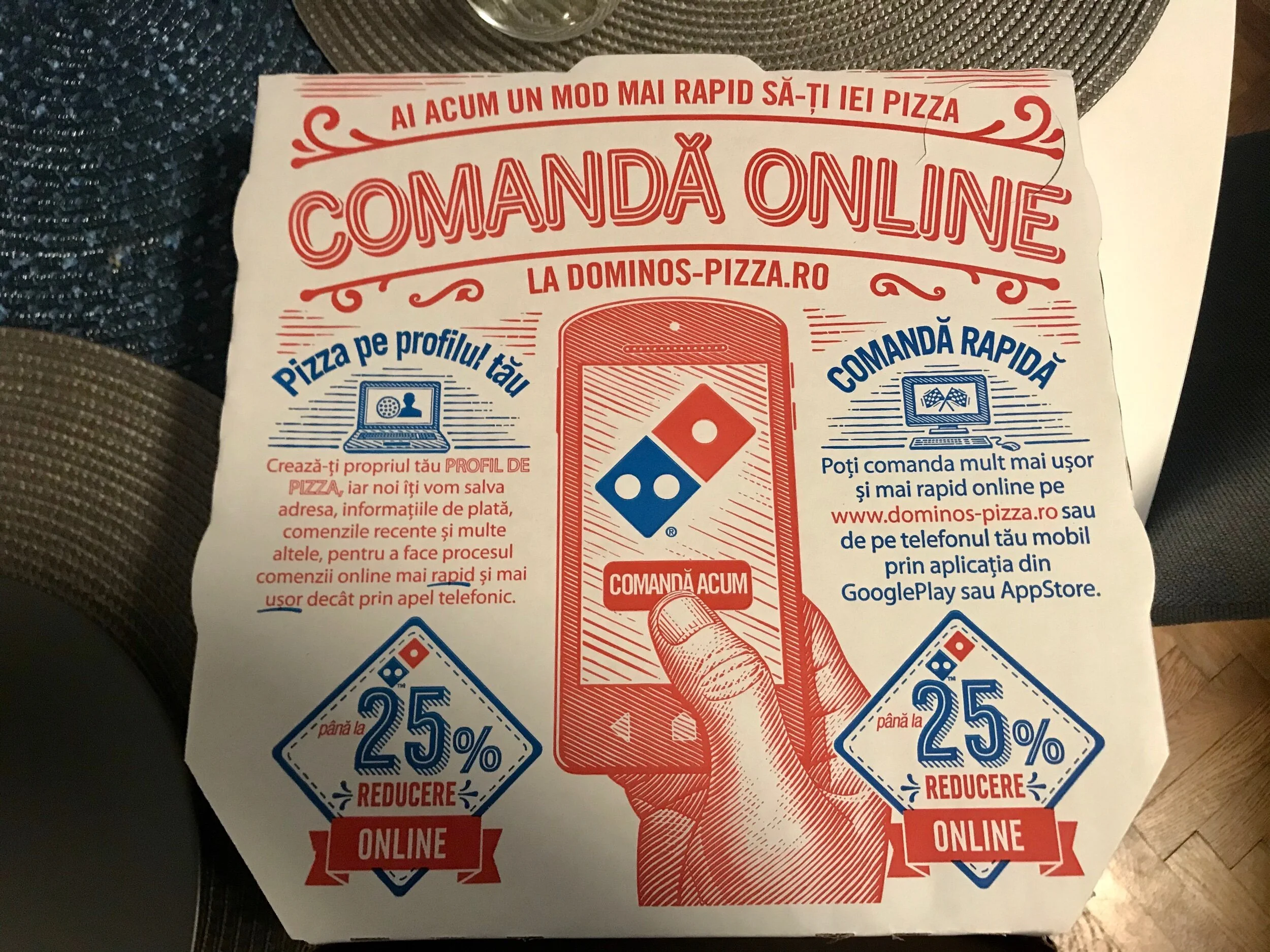 Dominoes pizza for dinner! After not eating out since mid February, this was a delicious treat!