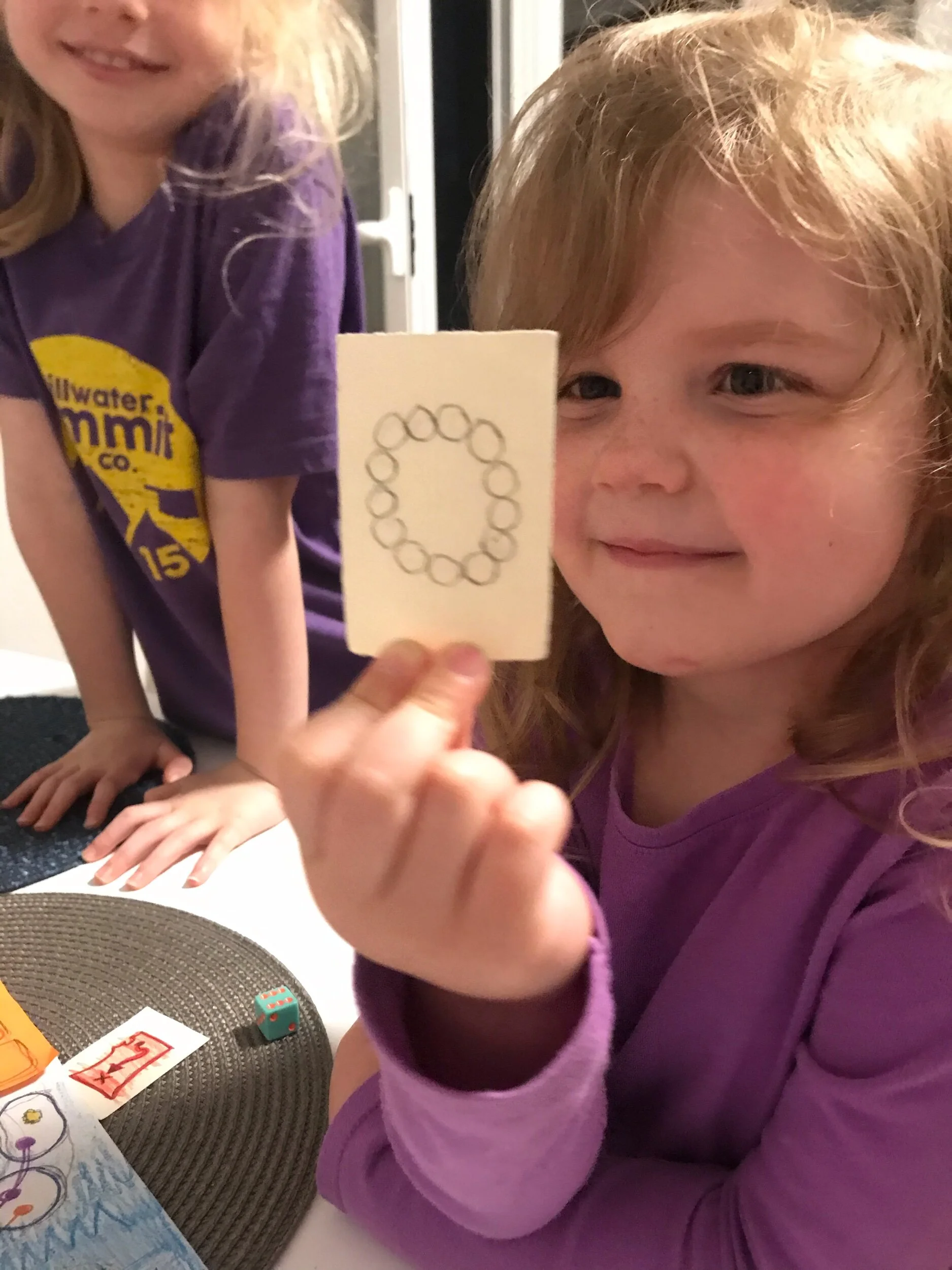 Playing “Busy Beach” for Game Night.