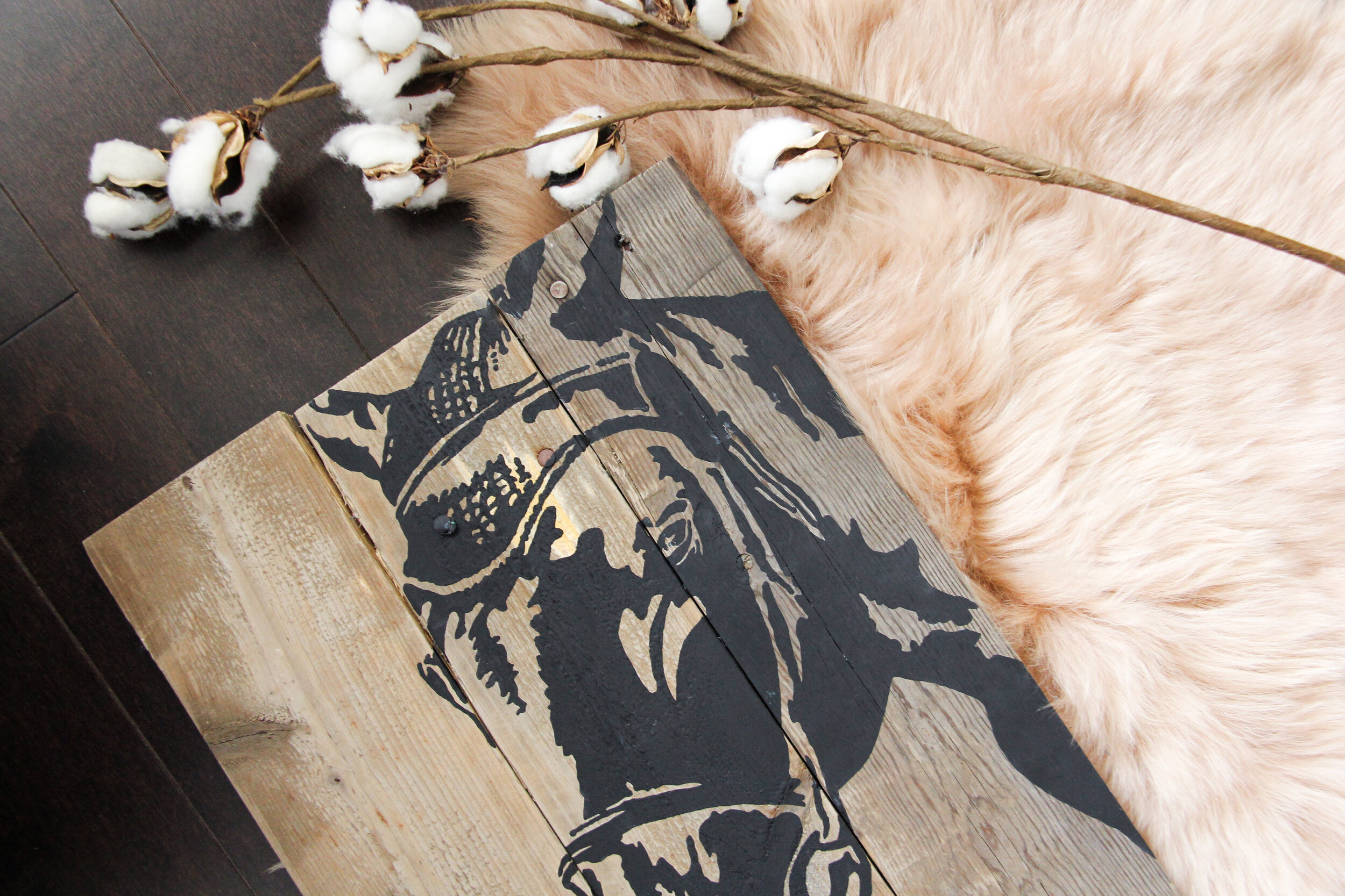 Equestrian Horse Silhouette on Reclaimed Pallet Wood | Made to Order