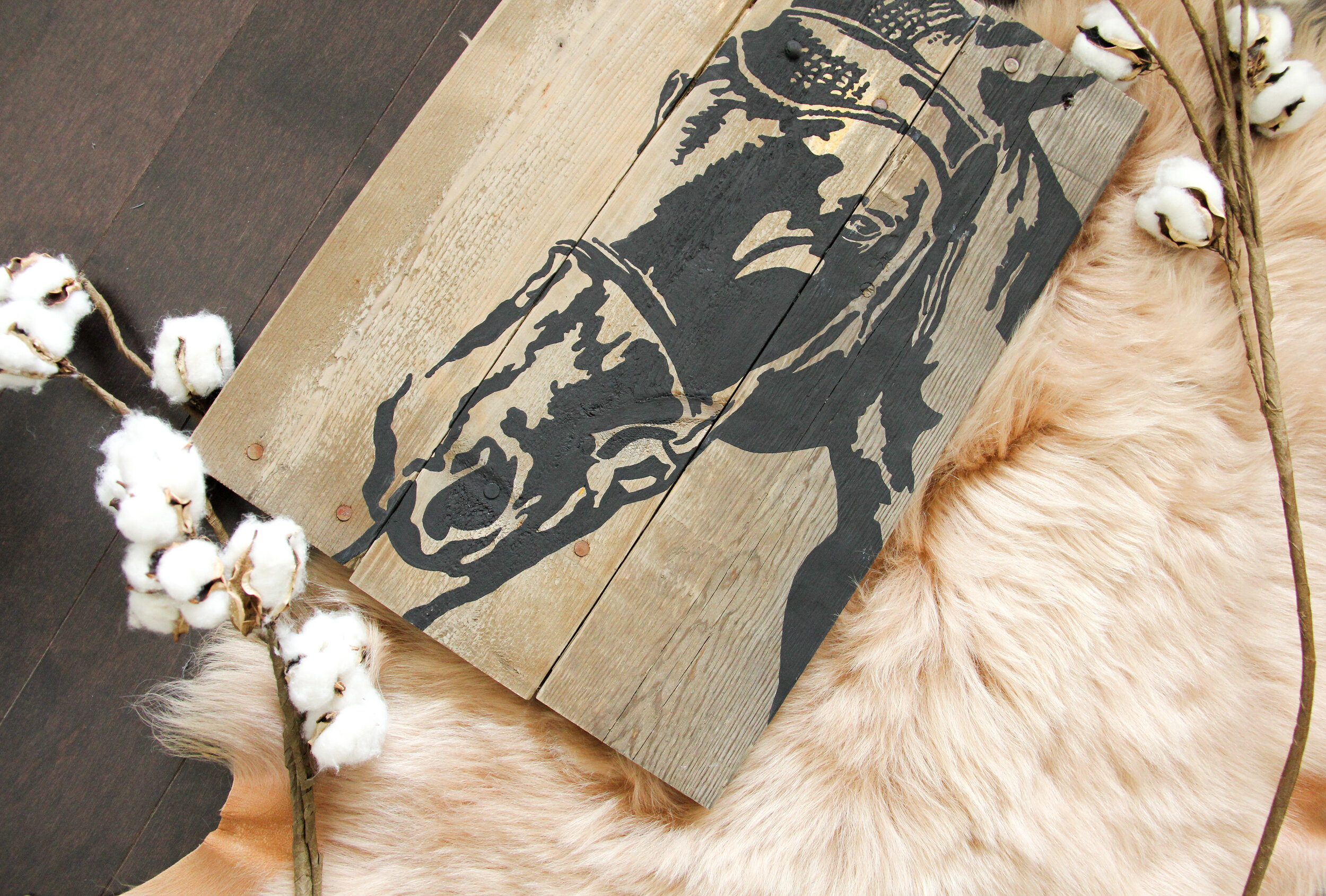 Equestrian Horse Silhouette on Reclaimed Pallet Wood | Made to Order