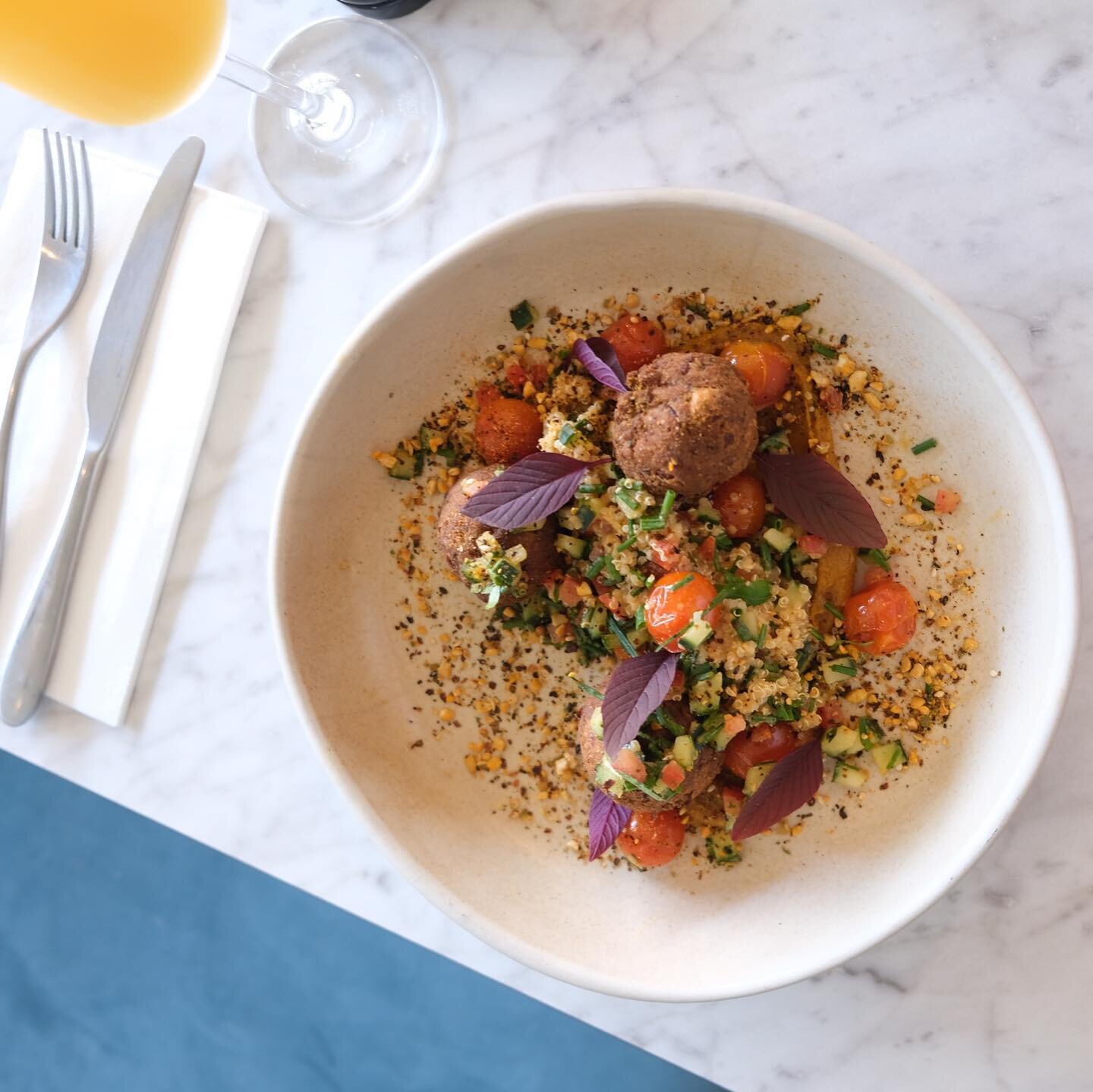 Happy Friday everyone! 

If you haven&rsquo;t already, make today the day you try our Herb and Chickpea Fritters! With roasted cashew and turmeric butter, confit cherry tomatoes and served with quinoa, mint and cucumber. 

We think it&rsquo;s the per