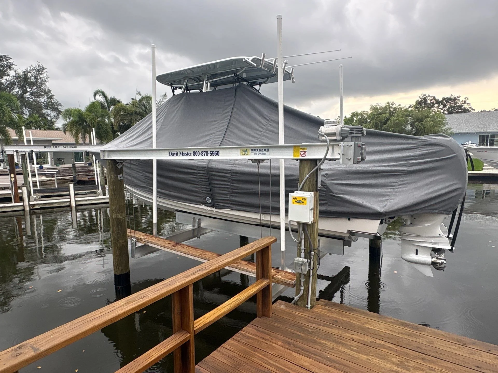 13,000 LB Davit Master Boat Lift Installation | St. Petersburg, FL