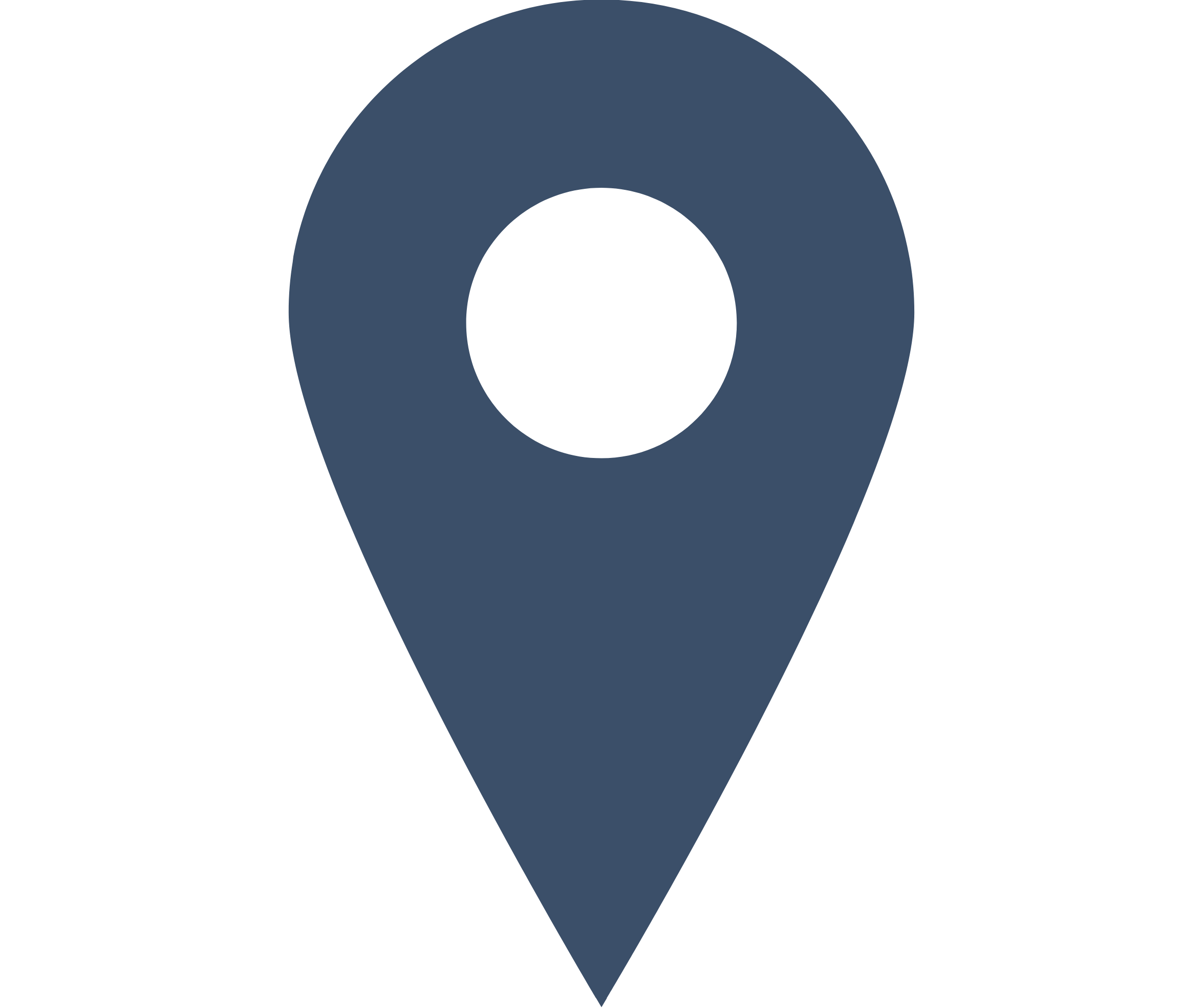 A dark gray circle inside a larger dark gray circle, both set against a black background, resembling a location pin or target icon.