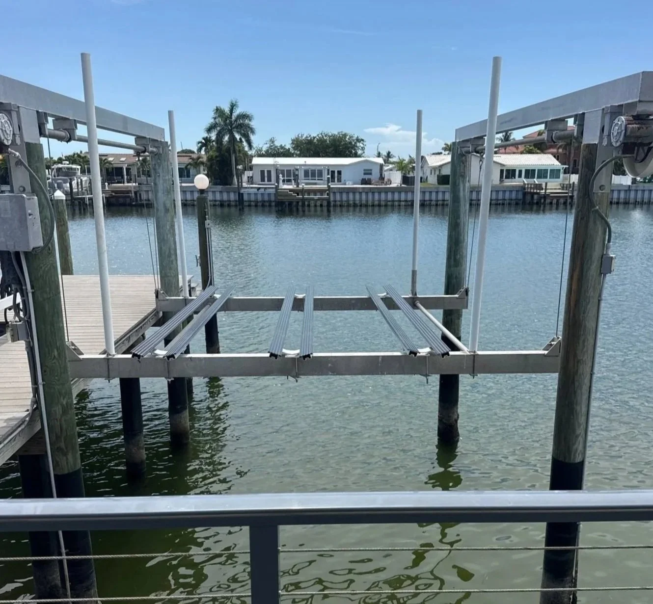 Complete Boat Lift Cable Replacement & Tri-Toon Aluminum Bunks