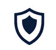 A dark blue shield emblem with a smaller shield in the center, representing protection or security.