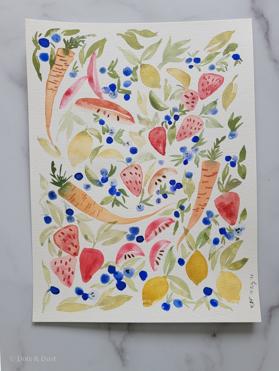 watercolor fruit vegetables jenna rainey tutorial williamsburg virginia dots and dust July 2021-2.jpg