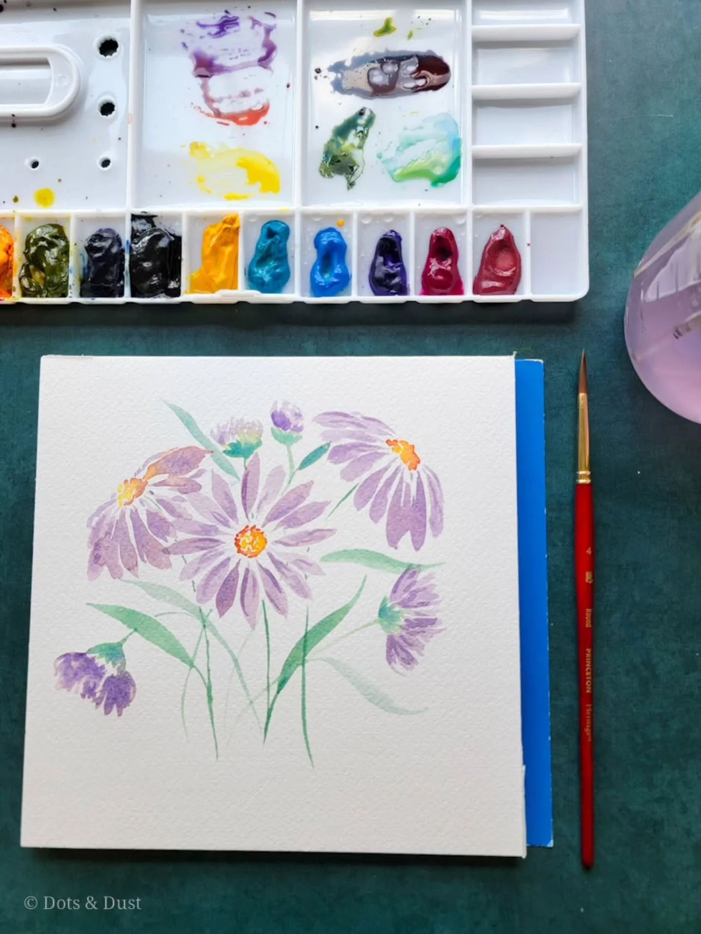 Day 2 of painting whatever with no pressure

Aster flowers. For all the September babies 😁