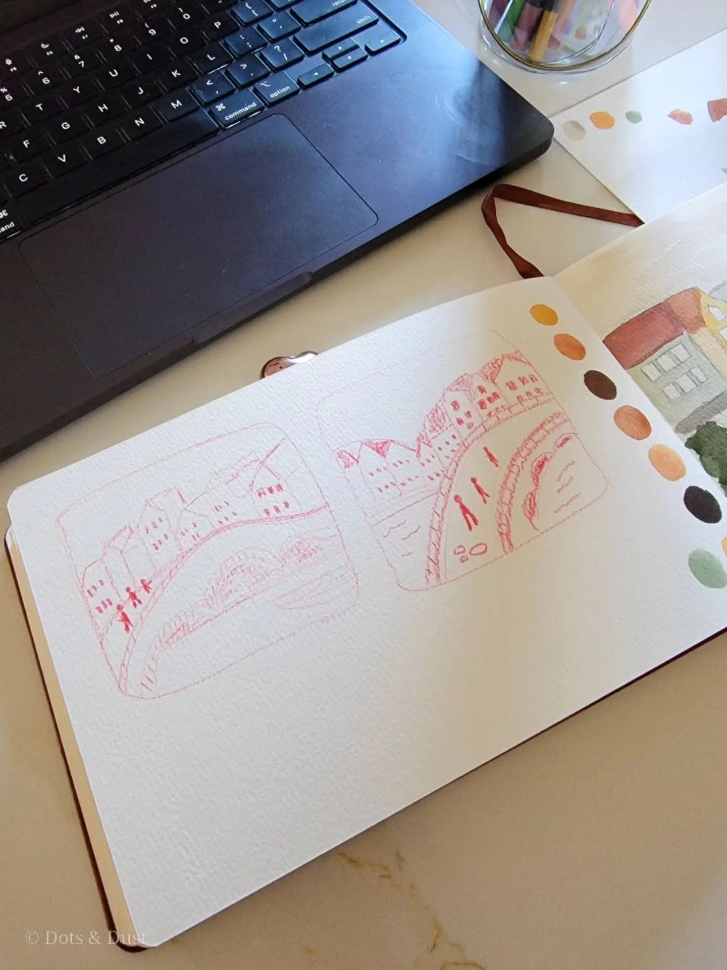 Thumbnails ➡️ Paint ➡️ Colored Pencils

Normally, I am the kind of person who skips sketching and goes right into painting with watercolors. In the past, the only time I would grab colored pencils was when I had a coloring page.

So to use both of th