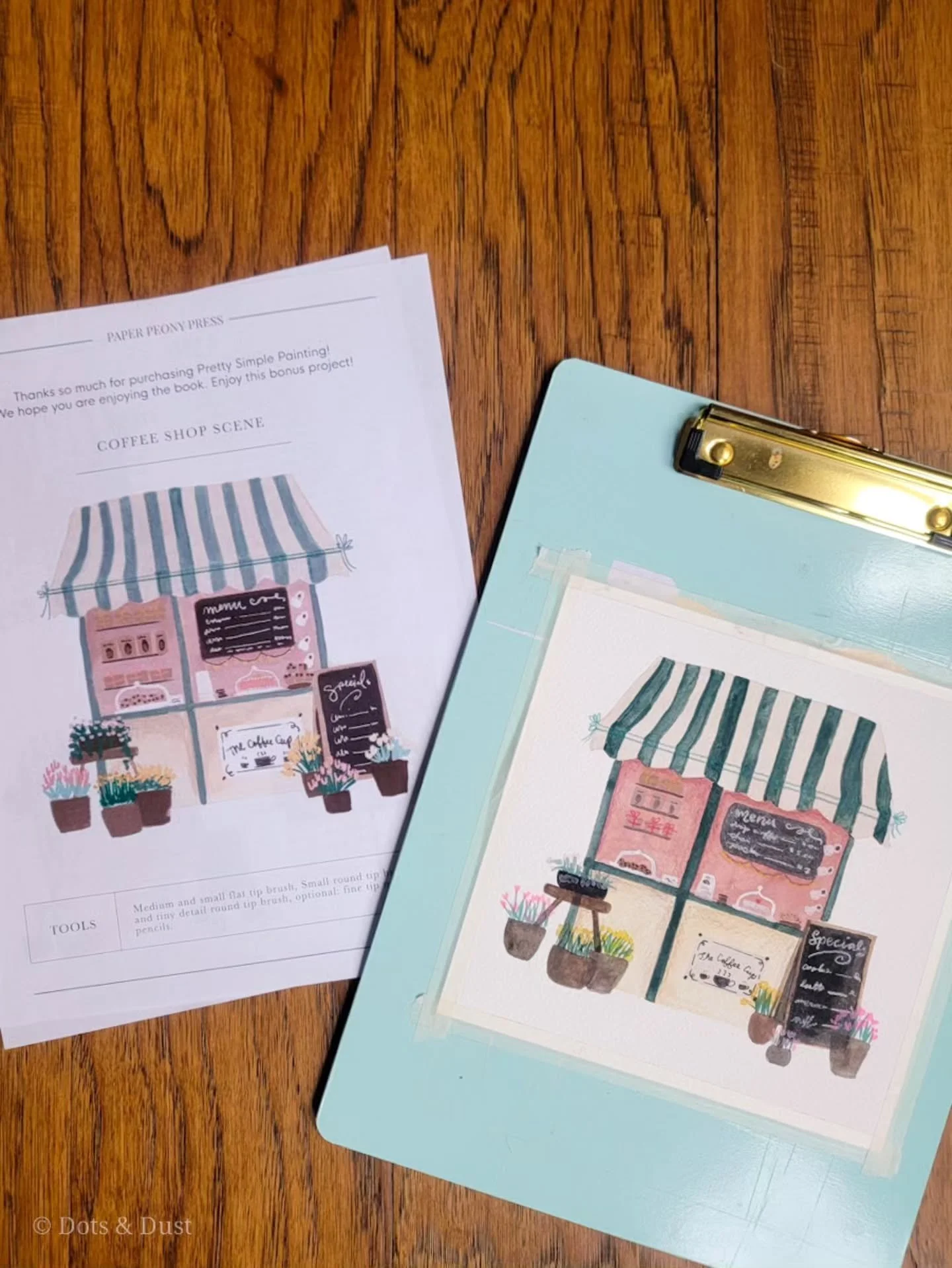 The Coffee Shop Scene ☕️

This was a bonus project that came with the purchase of the book, &quot;Pretty Simple Painting.&quot; 

These joyful little moments exploring watercolor, gouache, pencil, and ink have been so delightful 😊