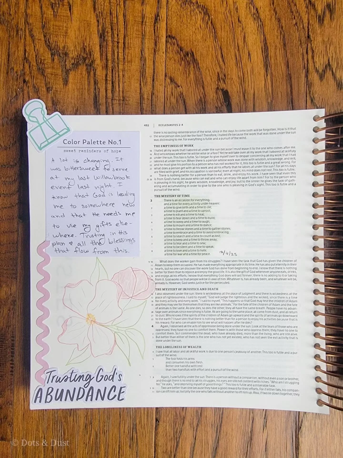 &quot;For everything there is a season, and a time for every matter under heaven&quot; -Ecclesiastes