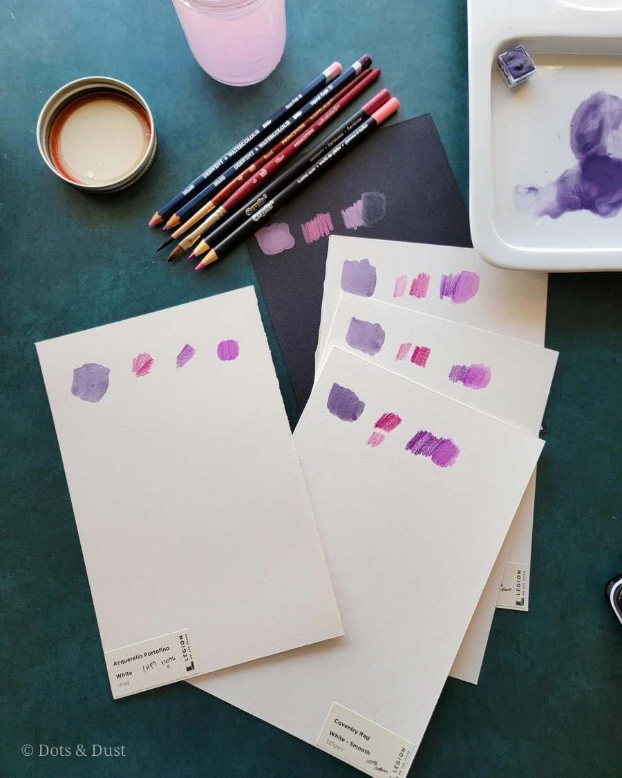 Lately, I&rsquo;ve been slowing down enough to notice how my materials respond to me.

After experimenting with watercolor, gouache, and colored pencils, I realized my usual cold press paper &mdash; which I love &mdash; was a little too textured for 