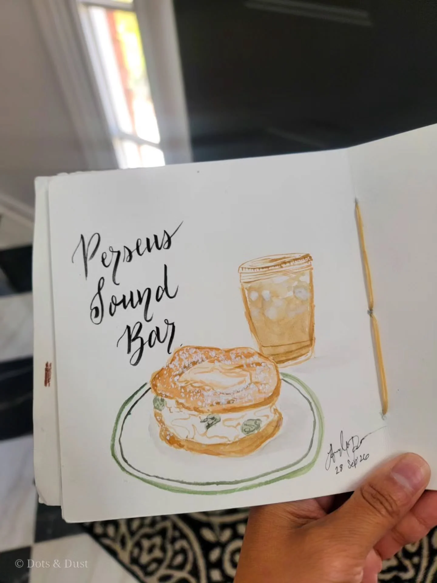 The painting ➡️ The inspiration 🧡

Took a recent trip to @perseushsv in Huntsville and thought it may be fun to capture the yummy pistachio and chai goodness in my sketchbook. 😋

Where should I visit next? 🤔